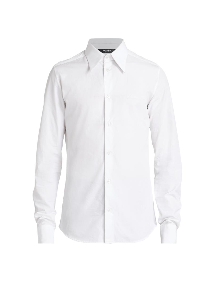 Balmain Poplin Button-Front Shirt Saks Fifth Avenue