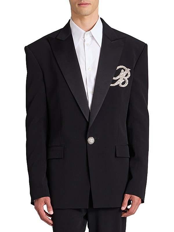 Shop Balmain Embroidered One-Button Suit Jacket | Saks Fifth Shop Balmain Embroidered One-Button Suit Jacket | Saks Fifth