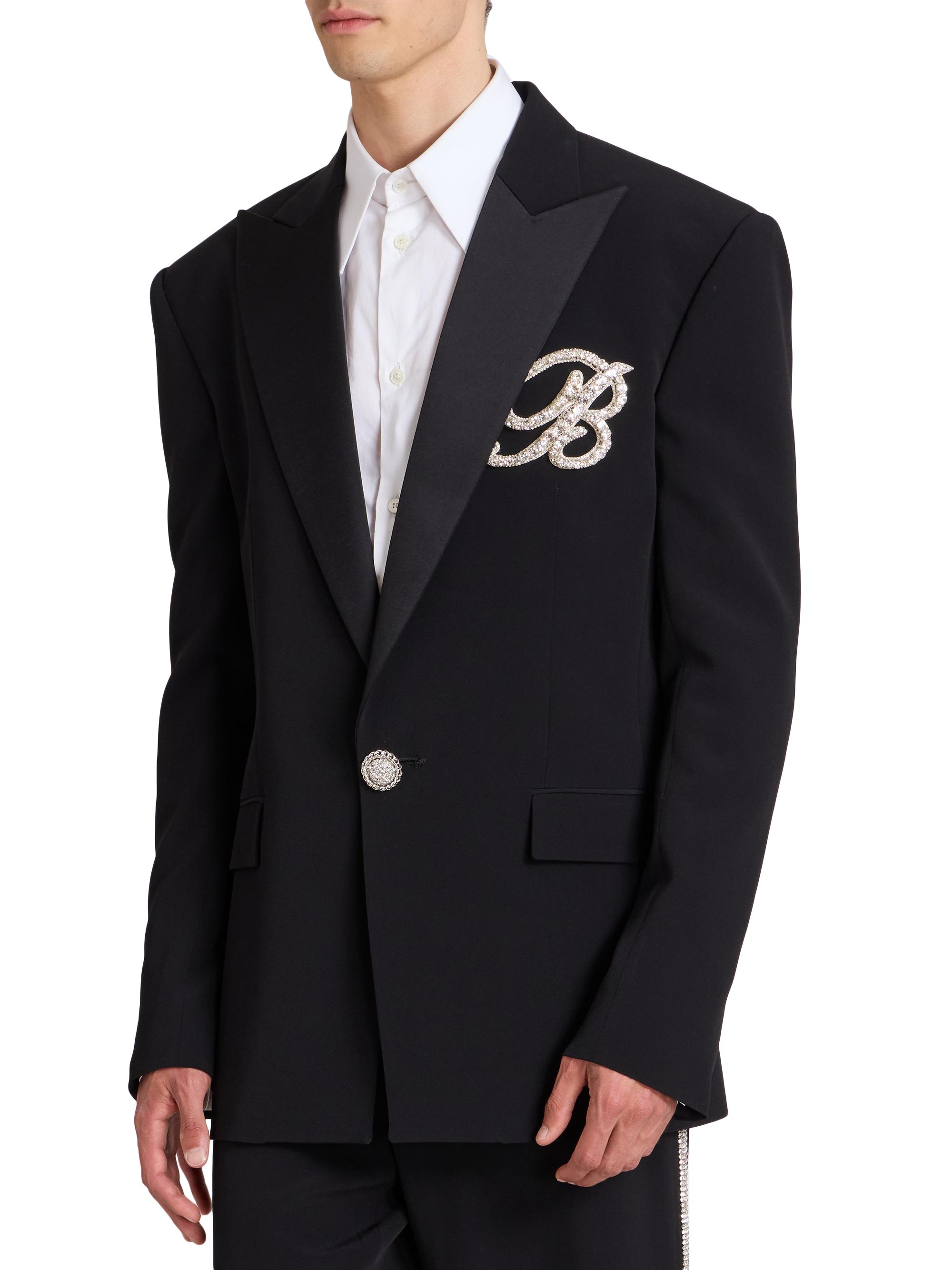 Balmain Embroidered One-Button Suit Jacket | Saks Fifth Avenue