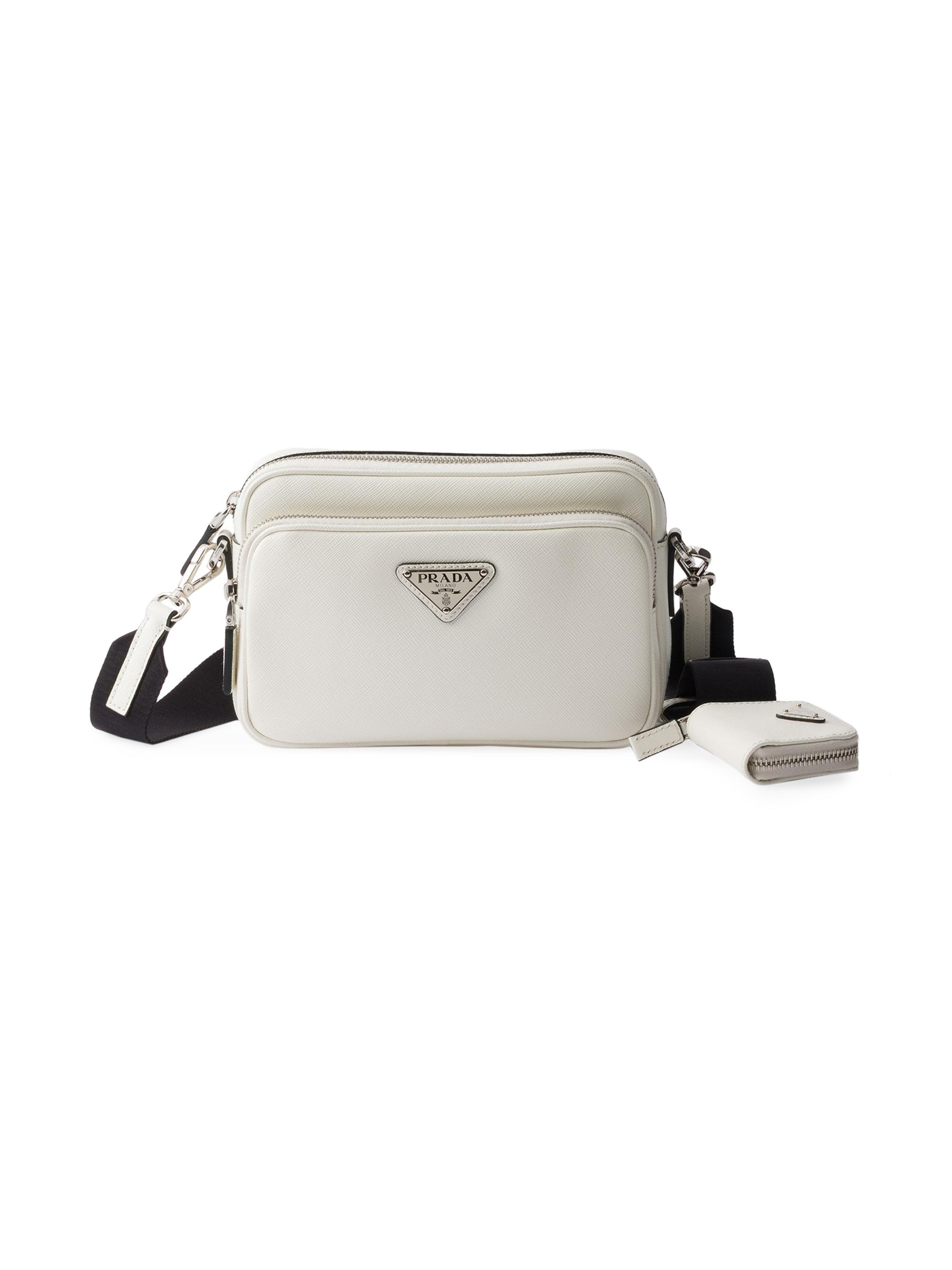 Prada Men's Saffiano Leather Shoulder Bag - White
