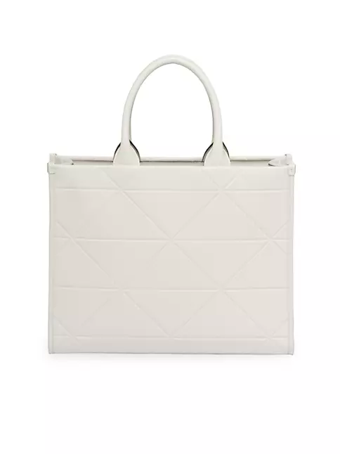 Prada Re-nylon Shopping Bag With Topstitching in White for Men