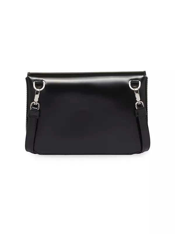 Prada Brushed Leather Mini-Bag with Shoulder Strap, Men, Black