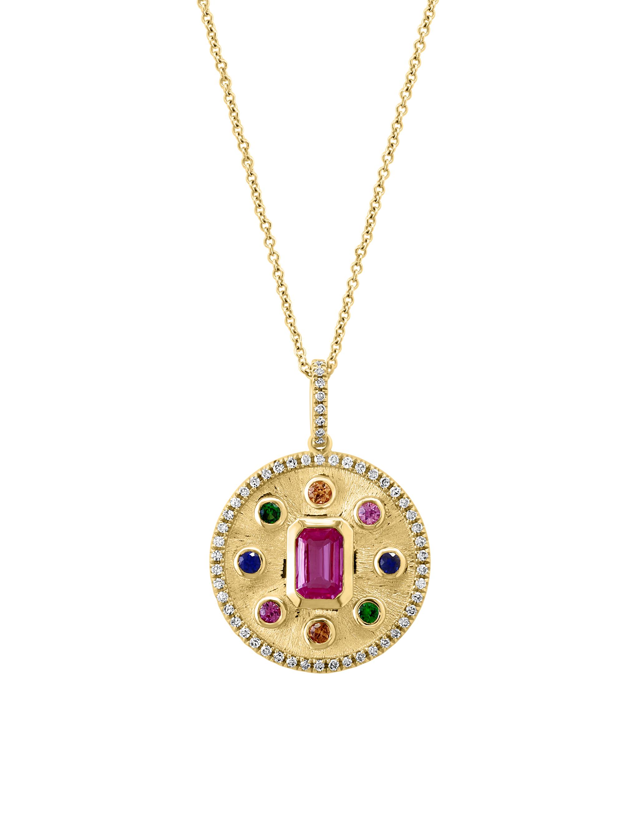 Saks Fifth Avenue Collection Women's 14K Yellow Gold & Multi-Gemstone Medallion Pendant Necklace - Yellow Gold