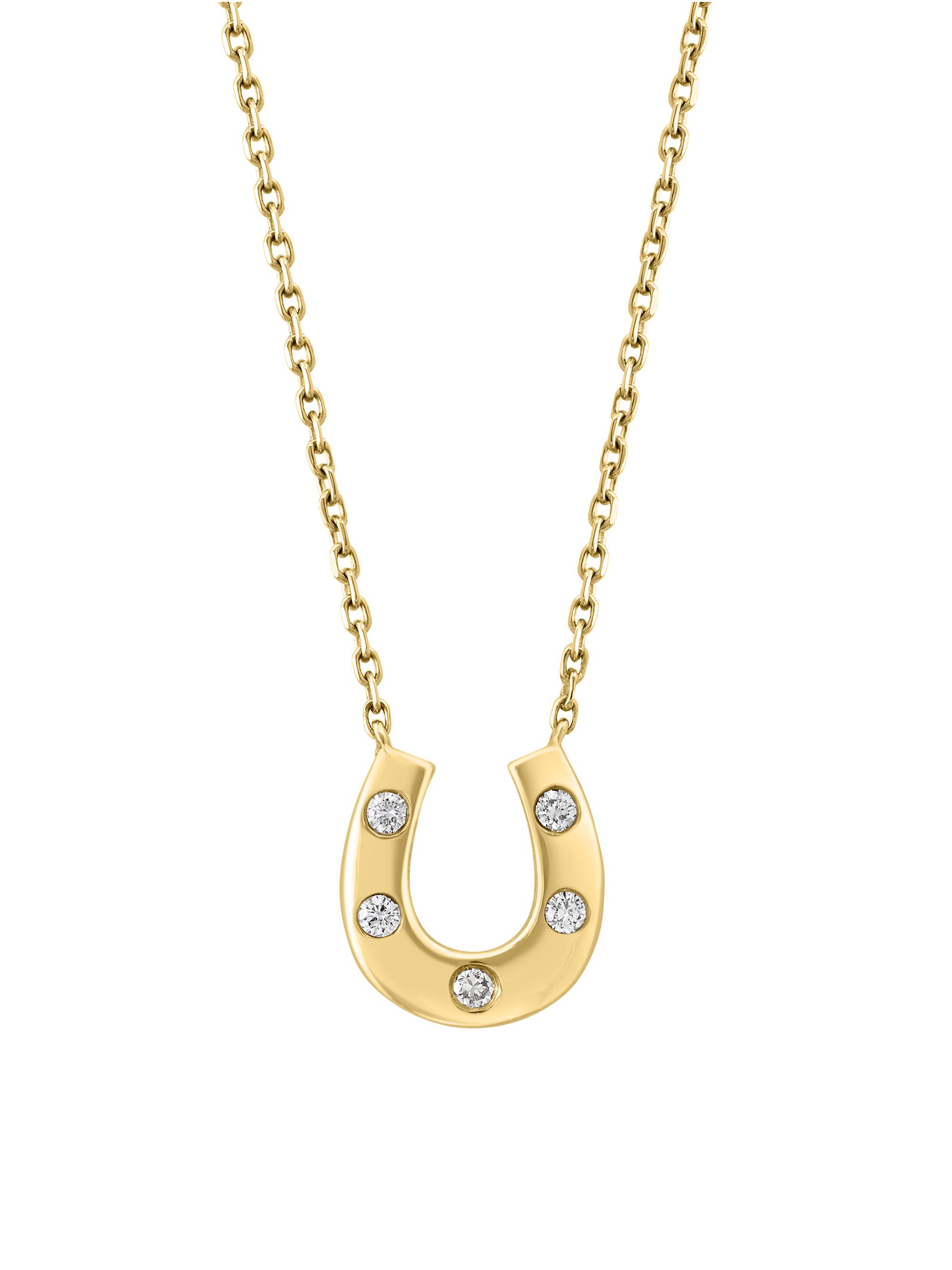 Saks Fifth Avenue Collection Women's 14K Yellow Gold & 0.07 TCW Diamond Horseshoe Pendant Necklace - Yellow Gold