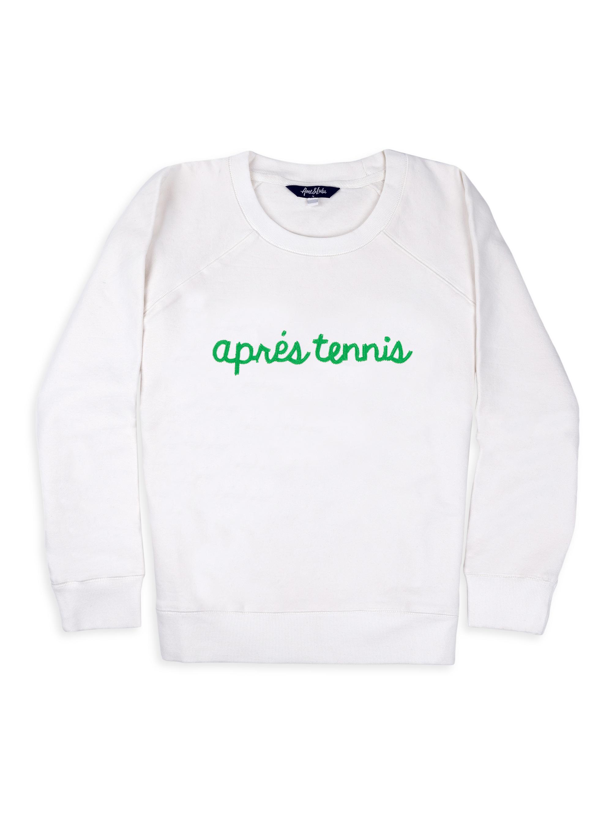 Ame & Lulu Women's Tennis Love All Crewneck Sweatshirt - White