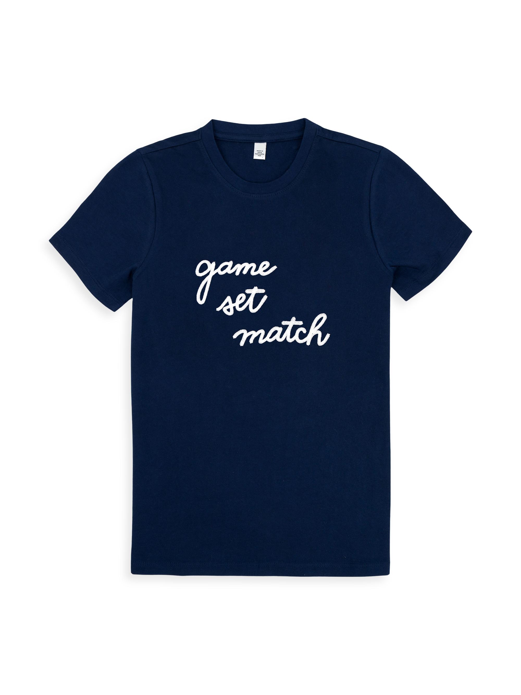 Ame & Lulu 'Game, Set, Match'Crewneck T-Shirt - Navy