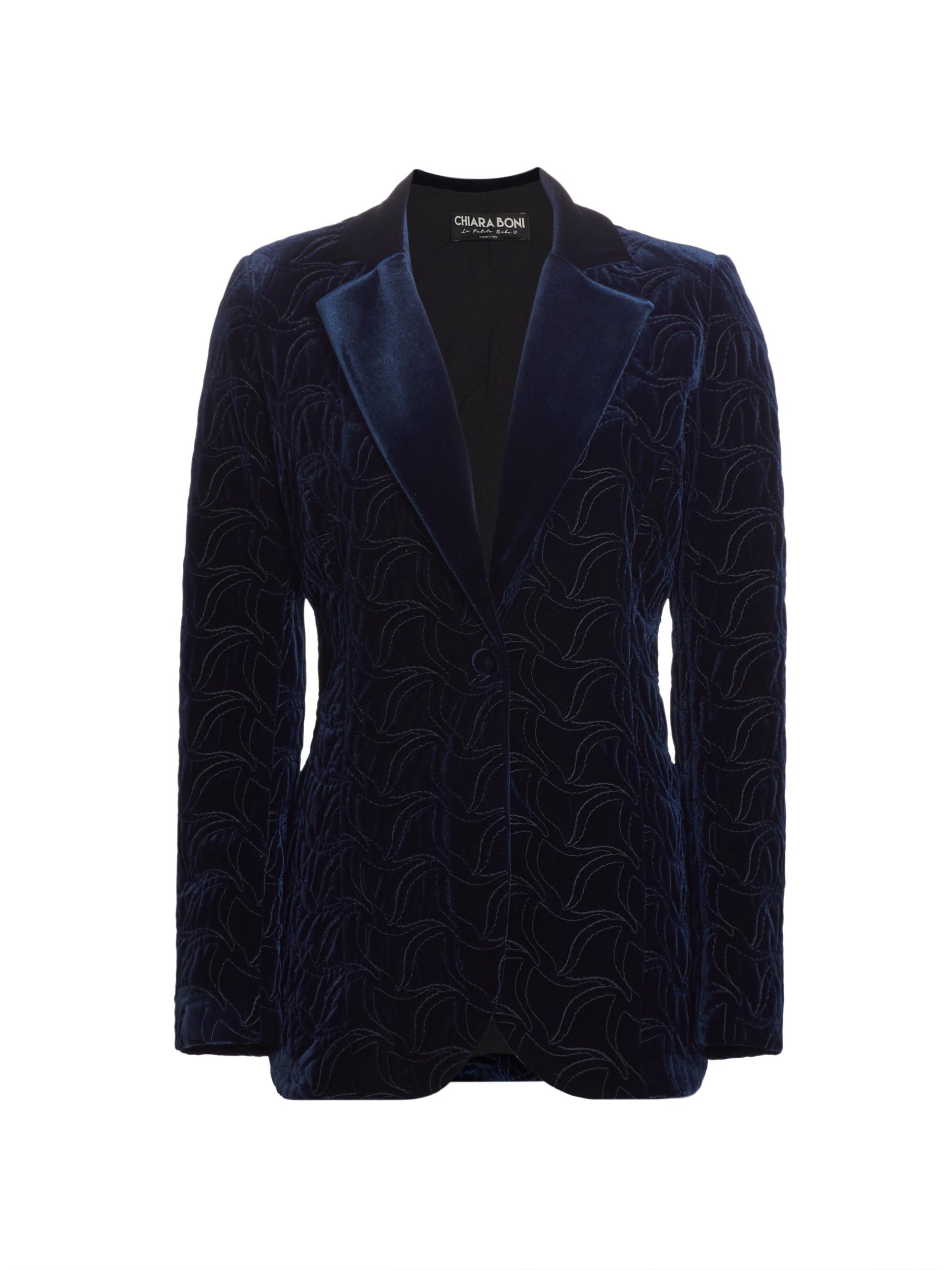 Chiara Boni La Petite Robe Women's Totesunta Velvet Blazer - Blu Notte