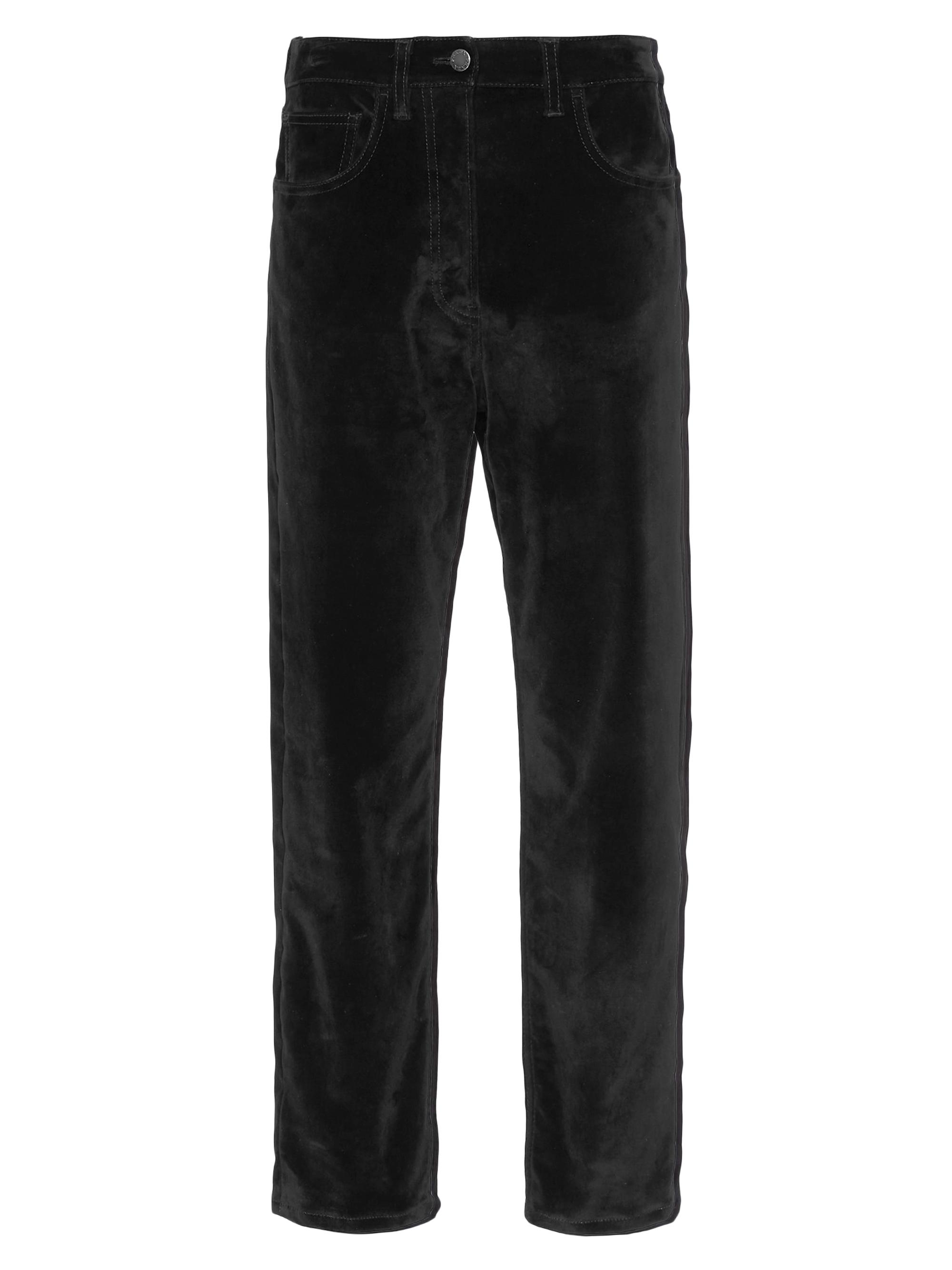 Prada Women's Five-Pocket Velvet Denim Jeans - Black
