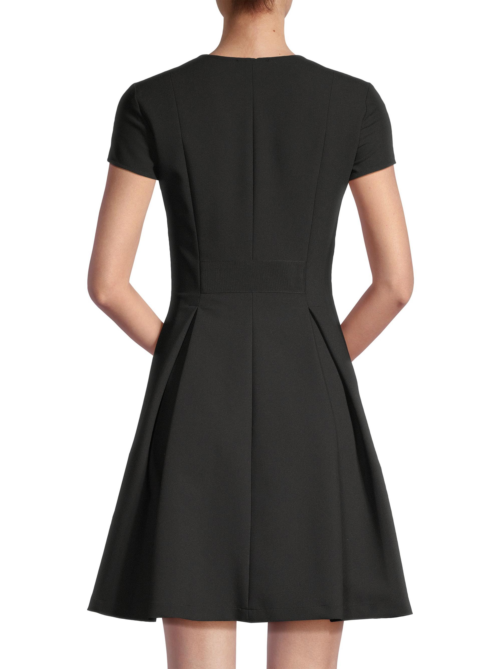 open lace back dress Box Pleat Short Dress