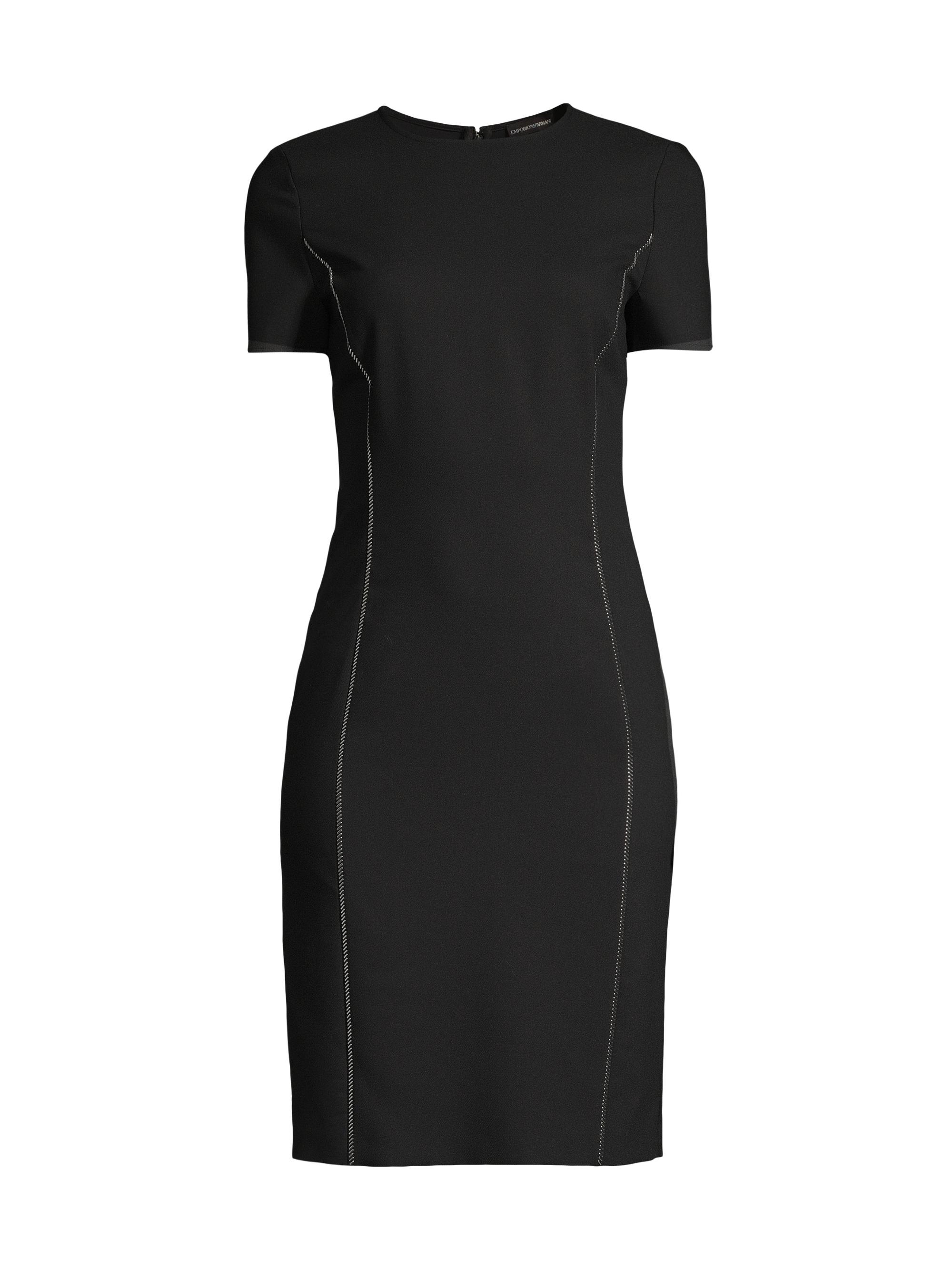 Emporio Armani Women's Zip-Trim Techno Cady Dress - Black