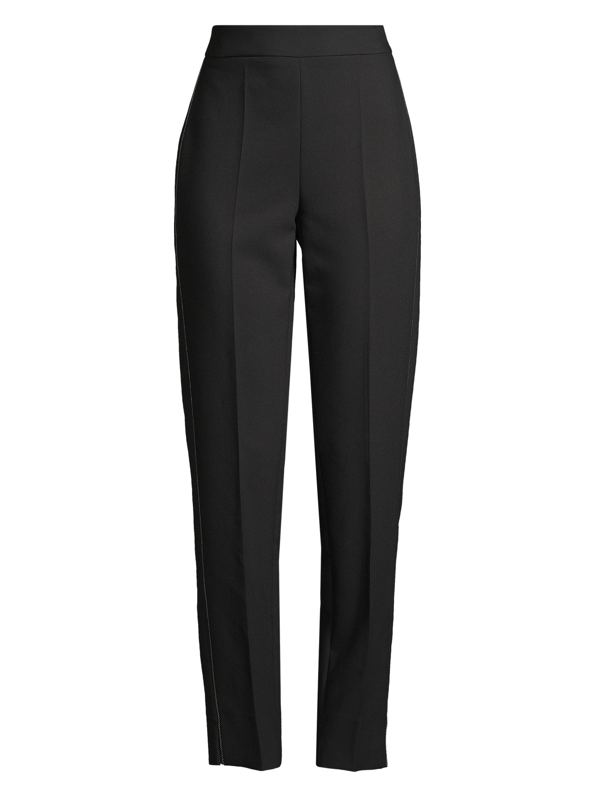 Emporio Armani Women's Zip-Trim Techno Cady Trousers - Black