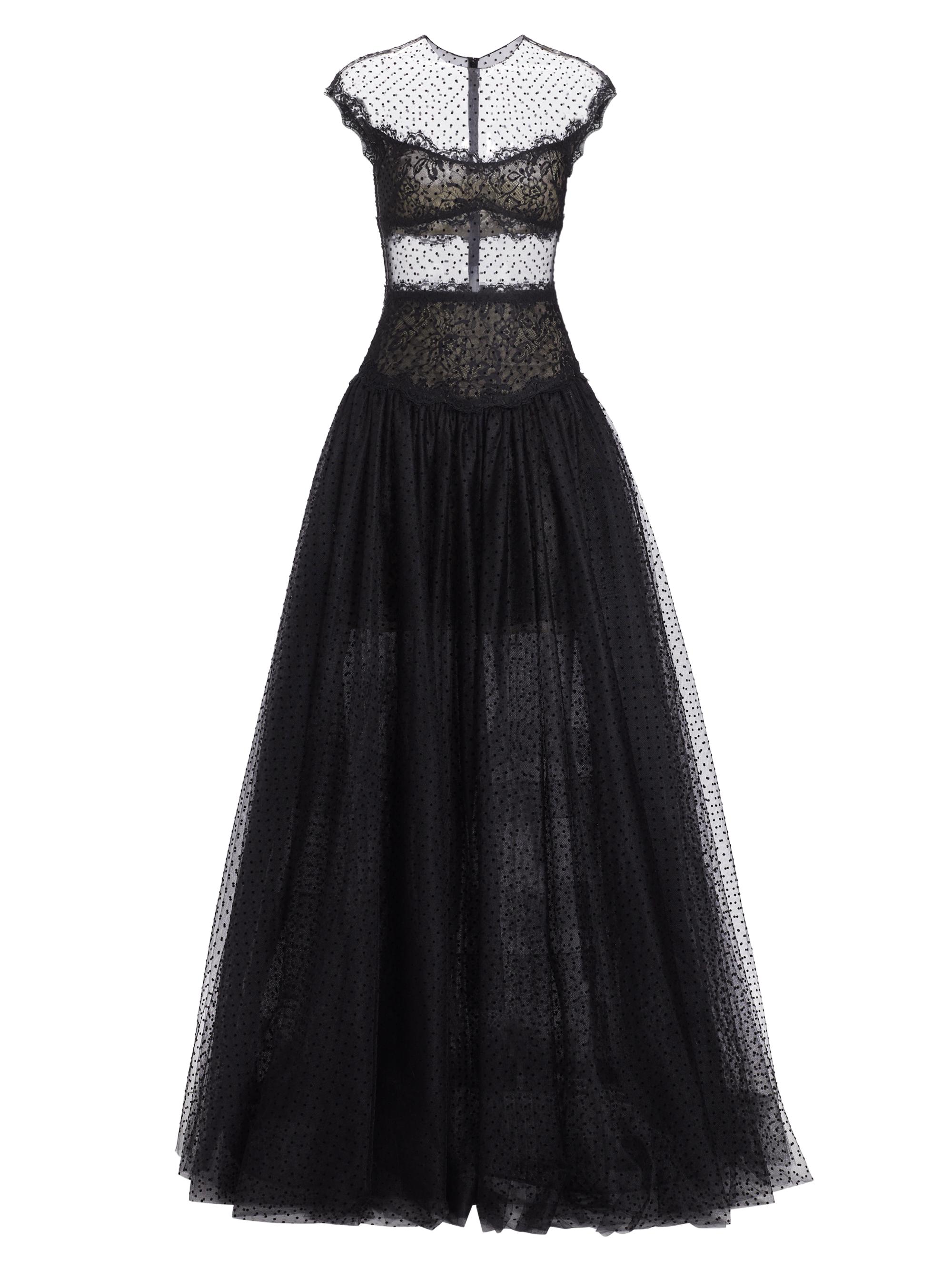 Atelier Prabal Gurung Women's Atelier Dede Polka-Dot Tulle Gown - Black