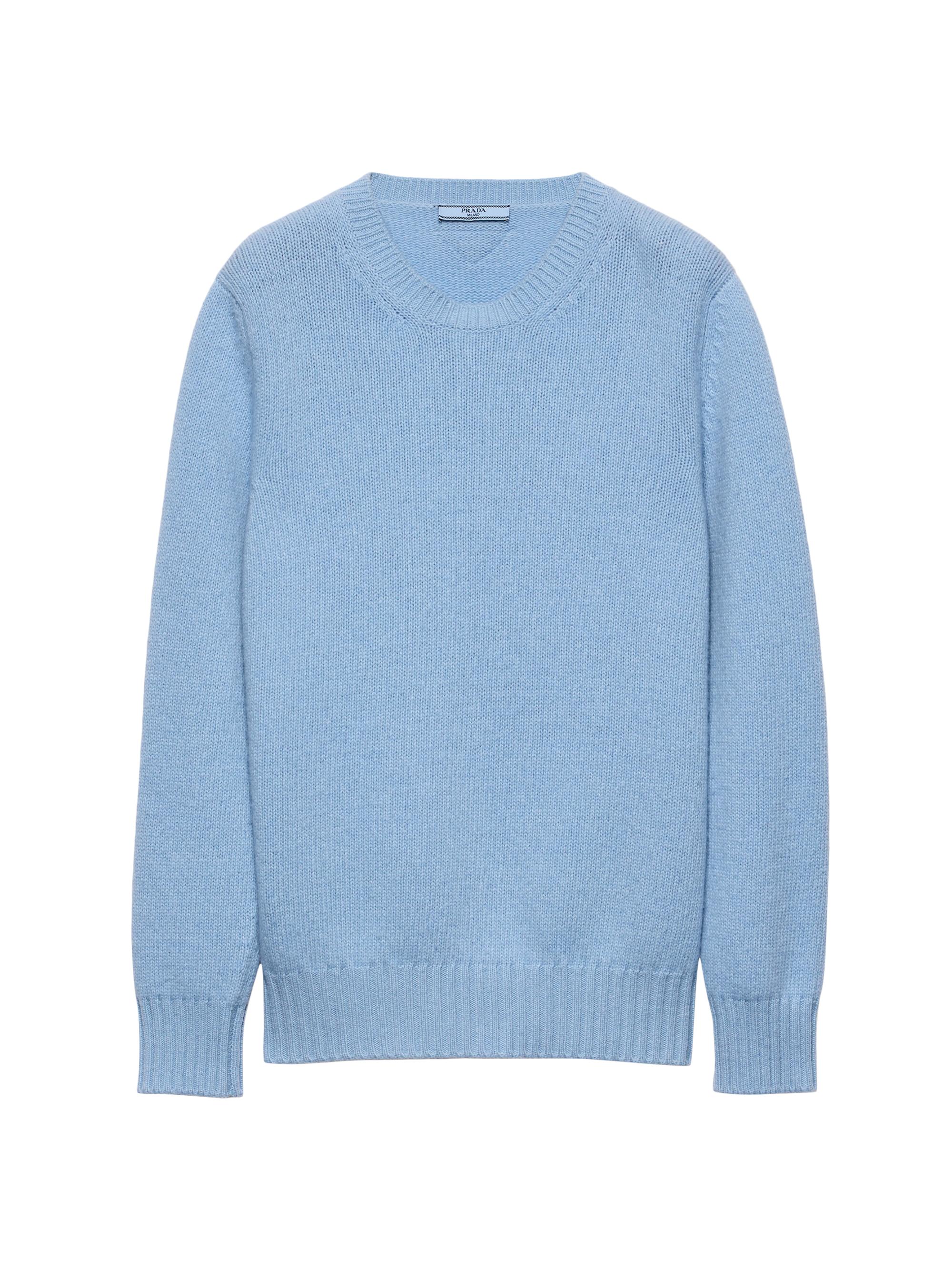 Prada Women's Wool and Cashmere Crew-Neck Sweater - Blue
