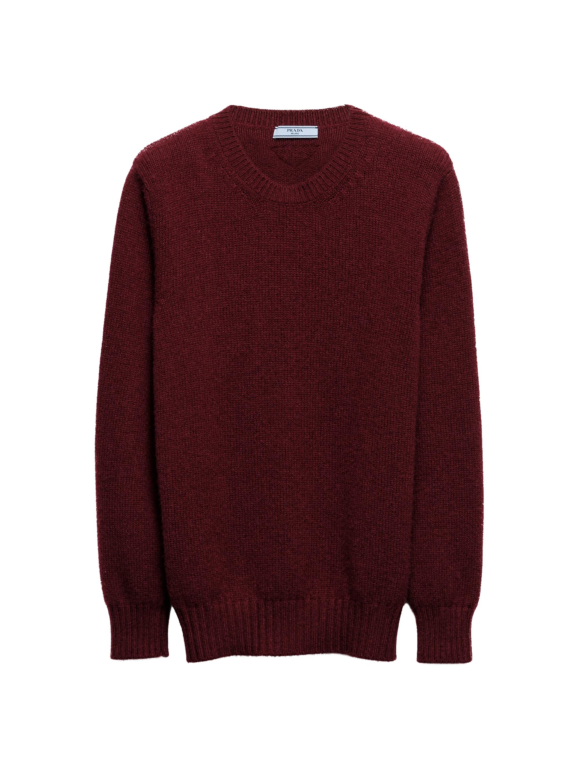 Prada Women's Wool and Cashmere Crew-Neck Sweater - Dark Red