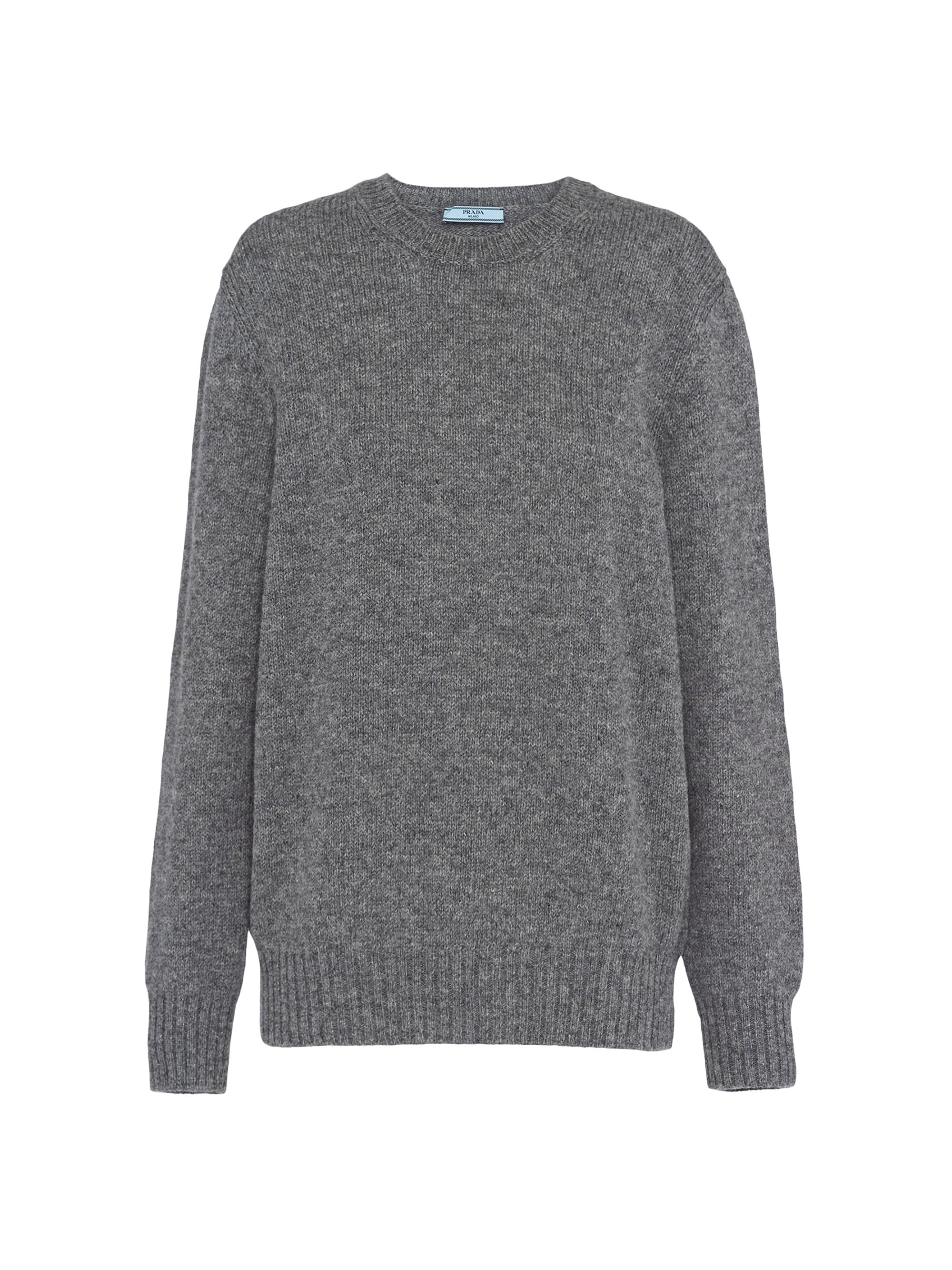 Prada Women's Wool and Cashmere Crew-Neck Sweater - Grey