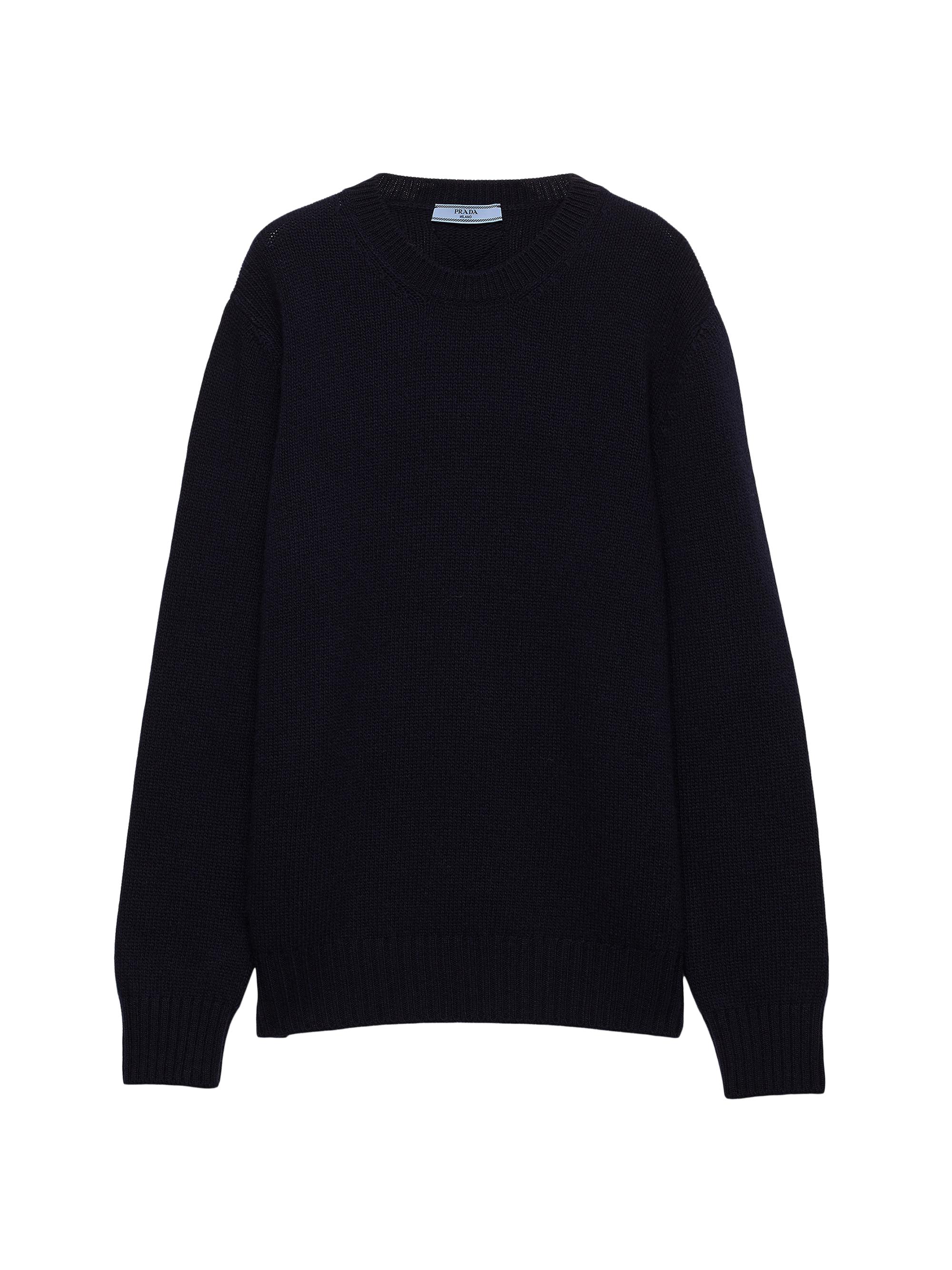 Prada Women's Wool and Cashmere Crew-Neck Sweater - Navy