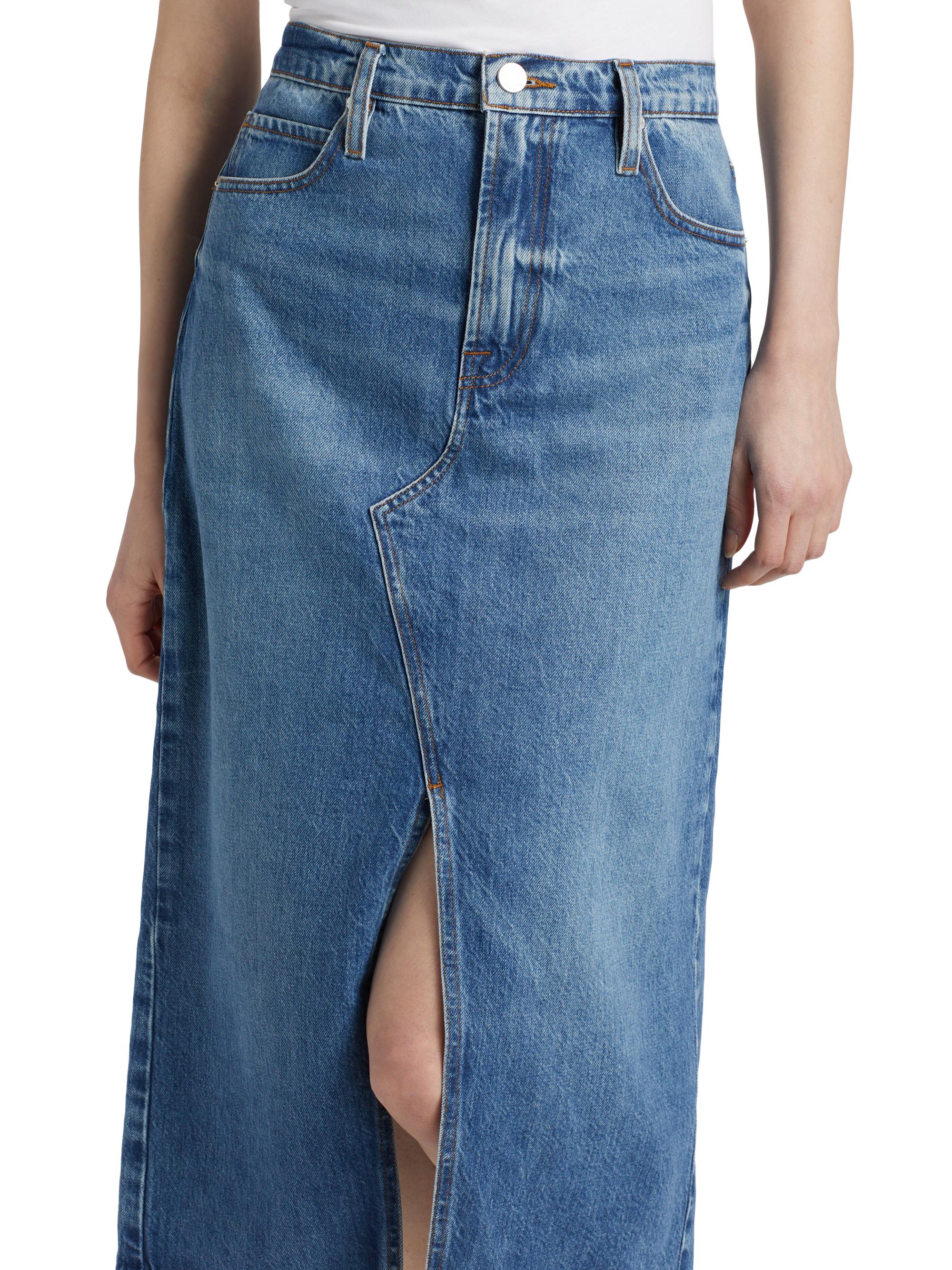 Frame The Midaxi Denim Skirt | Saks Fifth Avenue