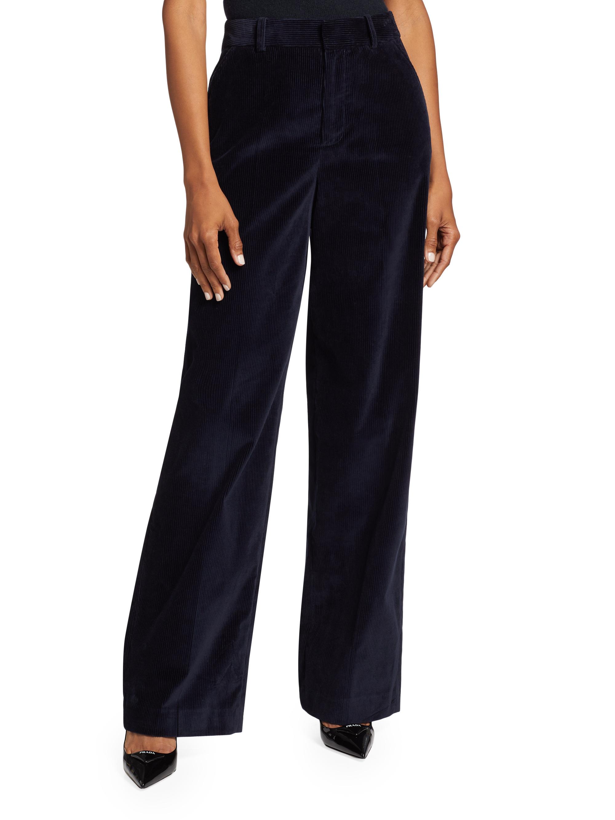 Frame High-Rise Corduroy Straight-Leg Pants | Saks Fifth Avenue