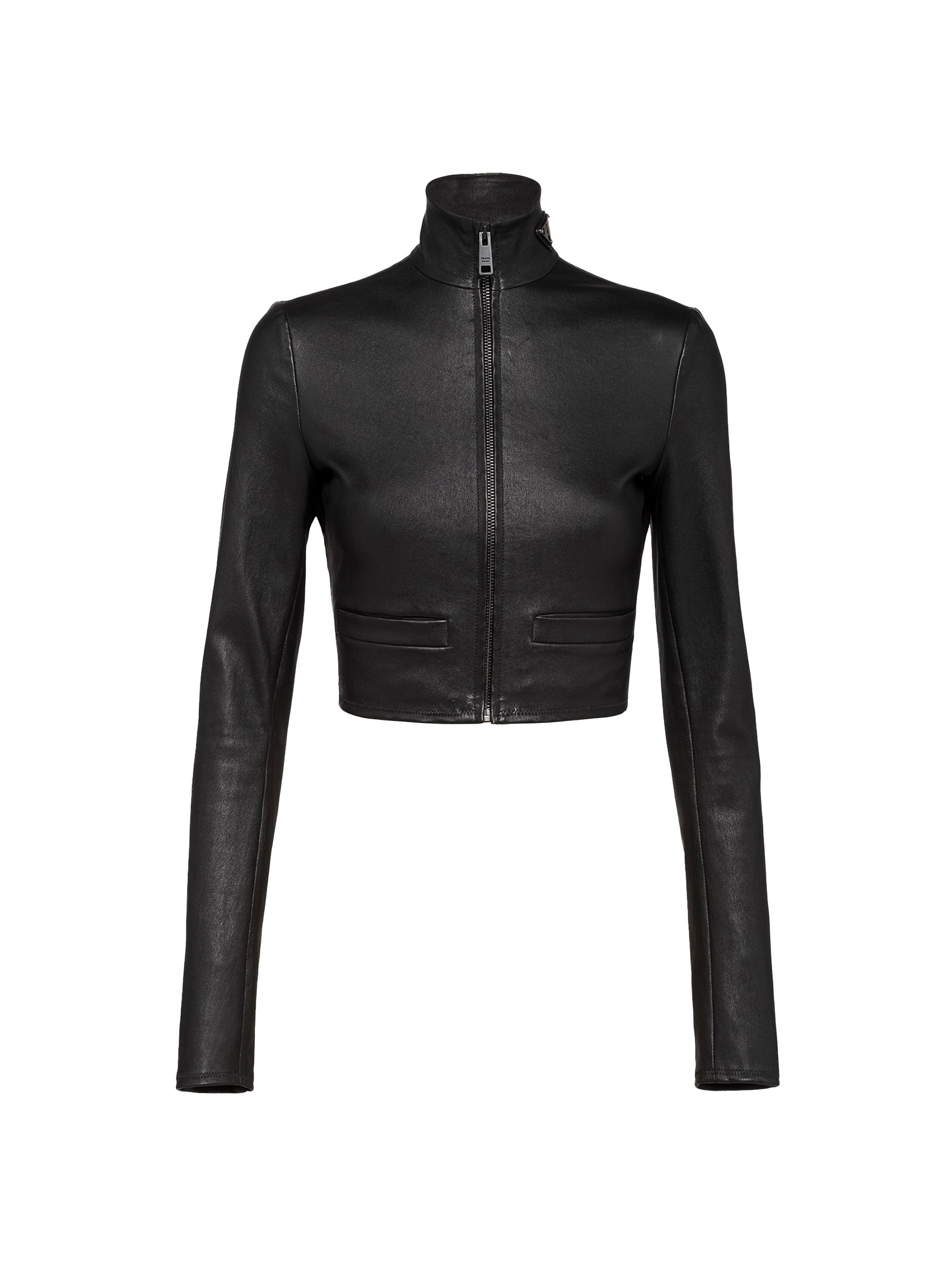 Prada Women's Stretch Nappa Leather Jacket - Black
