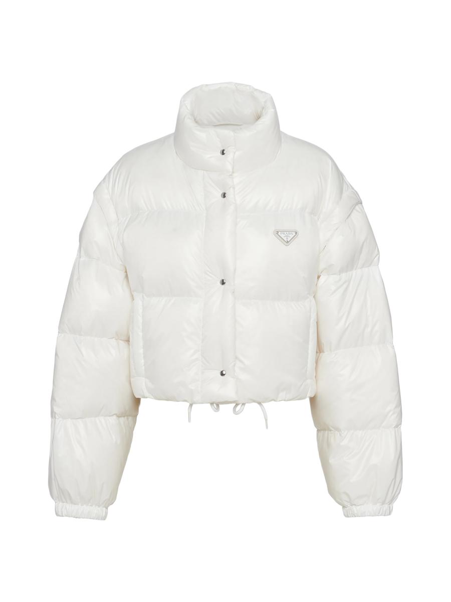 Prada Re-Nylon Cropped Convertible Down Jacket | Saks Fifth