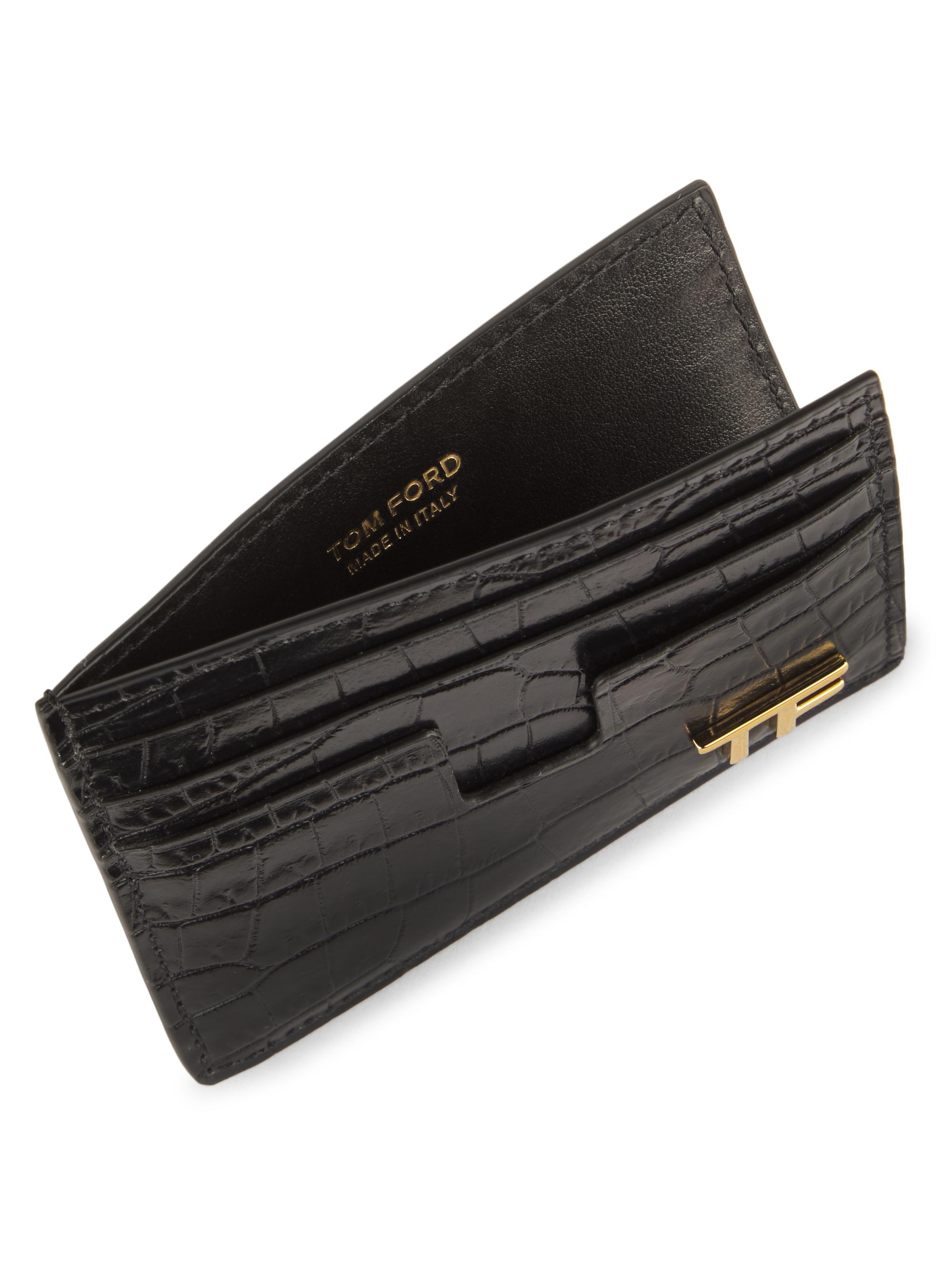 TOM FORD Leather Card Holder | Saks Fifth Avenue