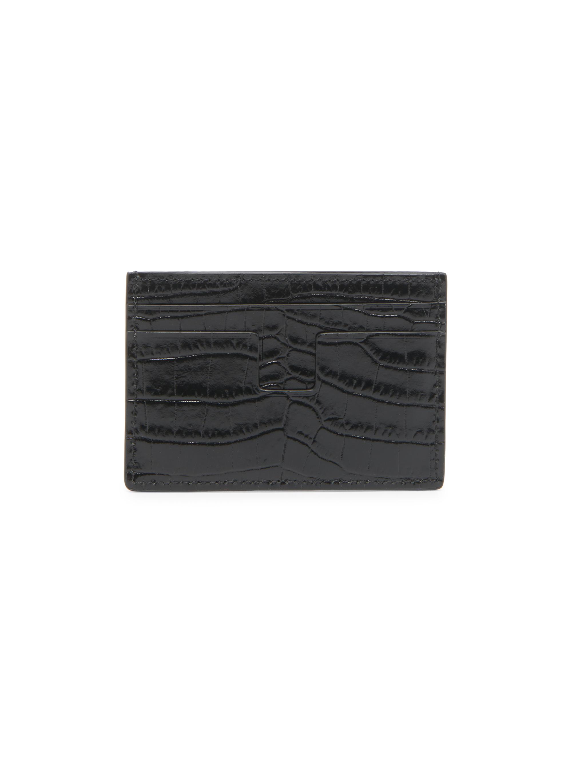 TOM FORD Gold-Tone Logo Leather Card Holder | Saks Fifth Avenue