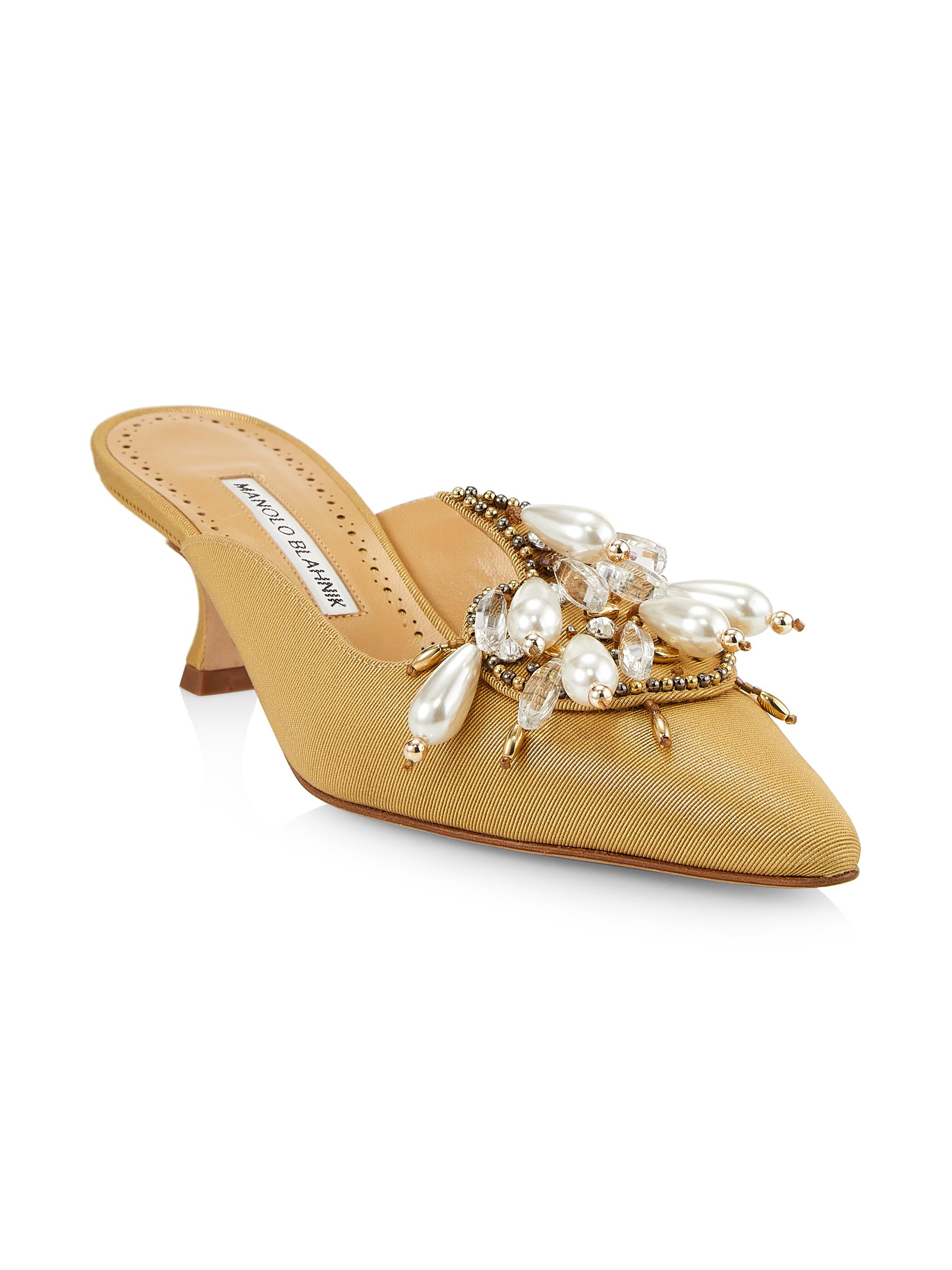 Manolo Blahnik Orientalia 50MM Mules | Saks Fifth Avenue