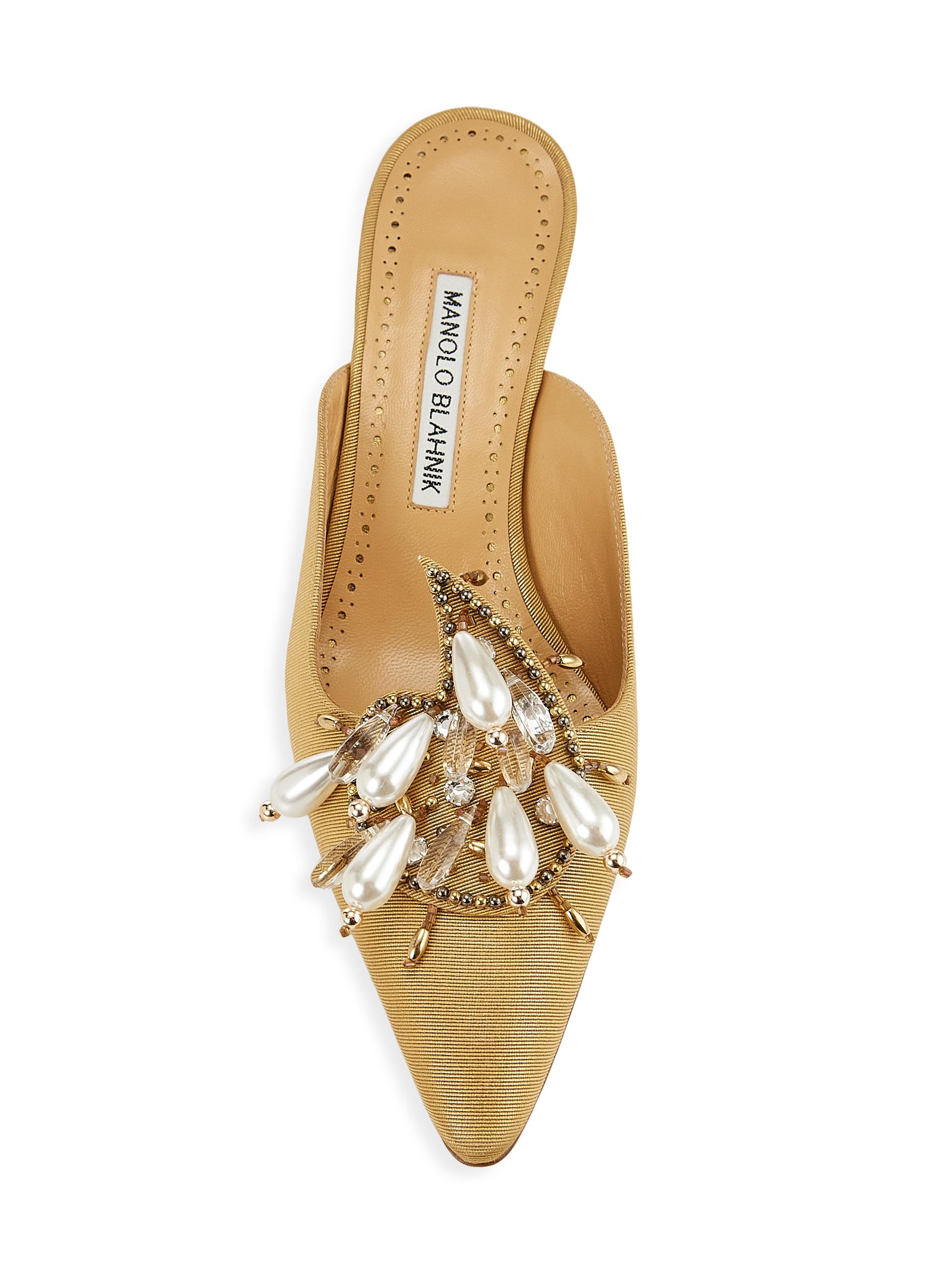 Manolo Blahnik Orientalia 50MM Mules | Saks Fifth Avenue