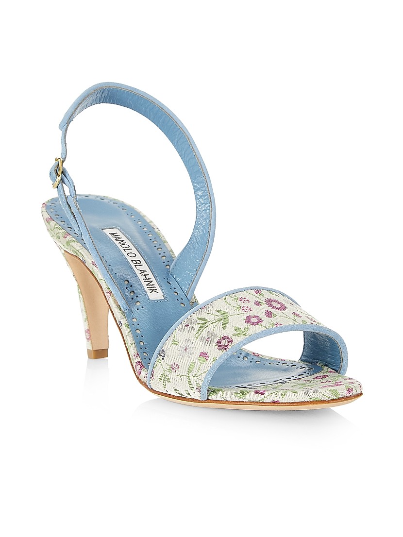 Shop Manolo Blahnik Escrupula 70MM Floral Sandals | Saks Shop Manolo Blahnik Escrupula 70MM Floral Sandals | Saks