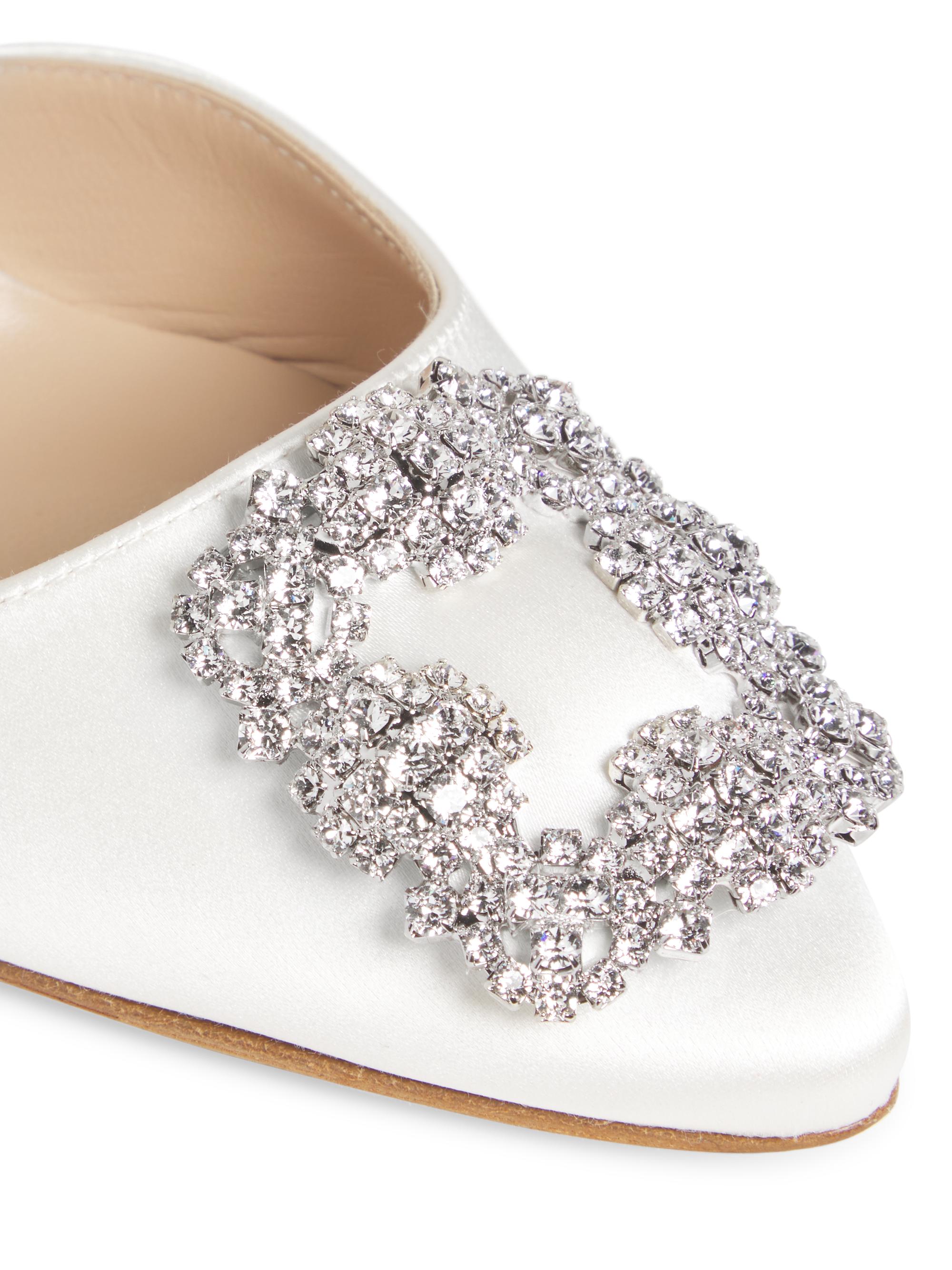 Manolo Blahnik Hangisli 70MM Satin Slingback Pumps | Saks Fifth Avenue