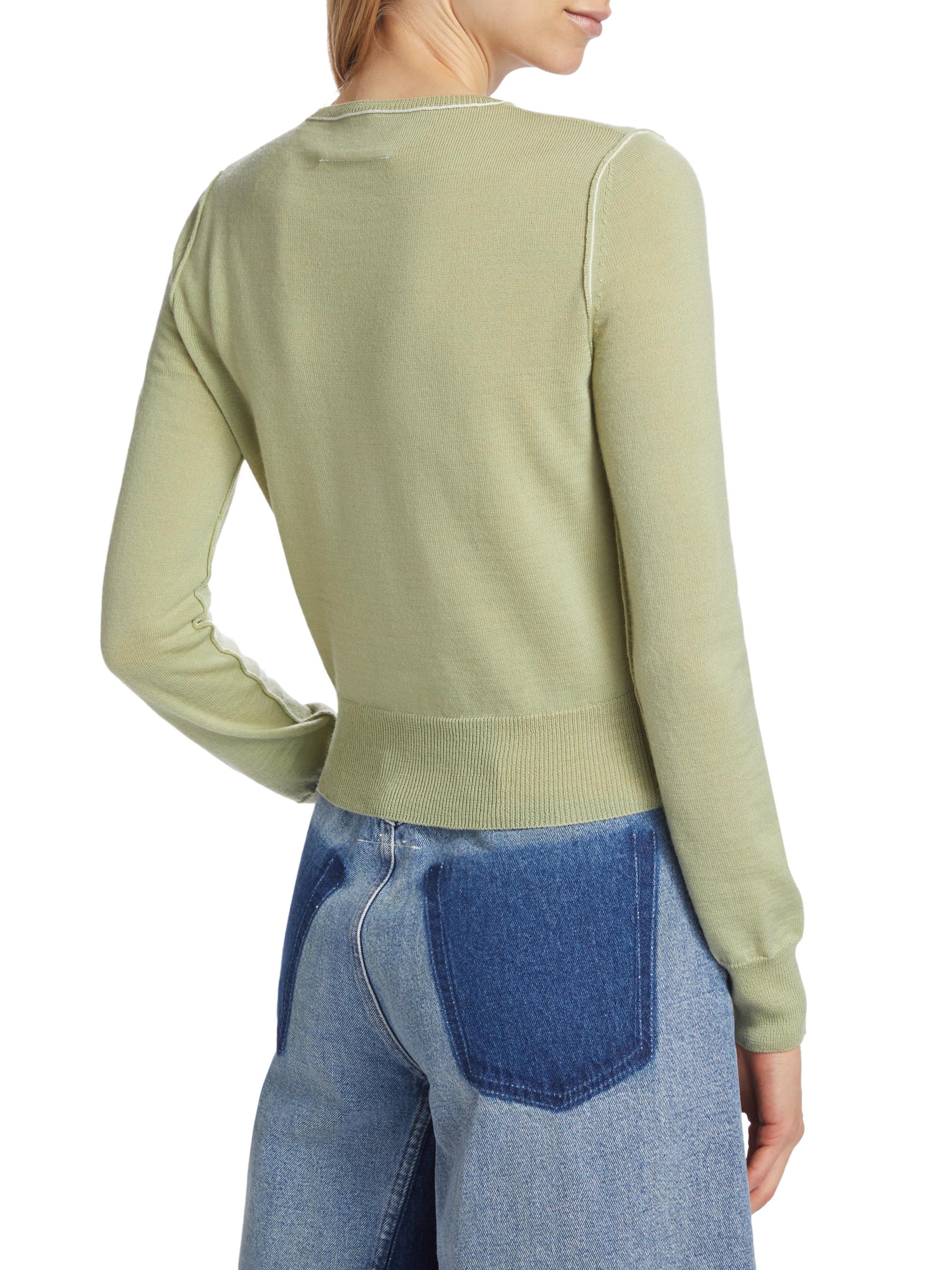 Shop MM6 Maison Margiela Piped Wool-Blend Cardigan | Saks Fifth Avenue