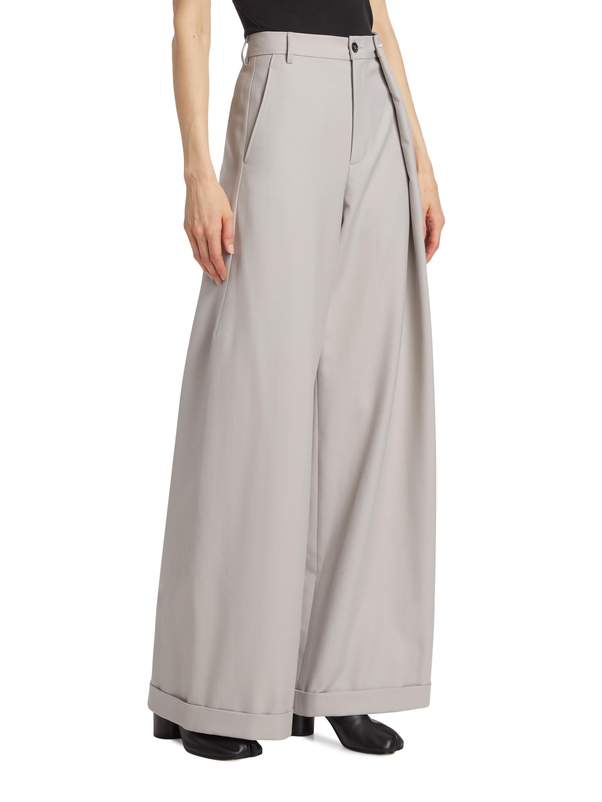 Shop MM6 Maison Margiela Pleated Wide-Leg Pants | Saks Fifth Avenue