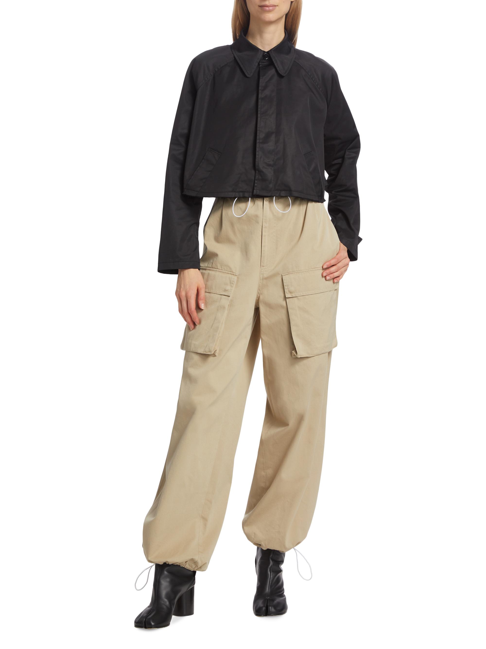Shop MM6 Maison Margiela Bubble Cotton Gabardine Cargo Pants 