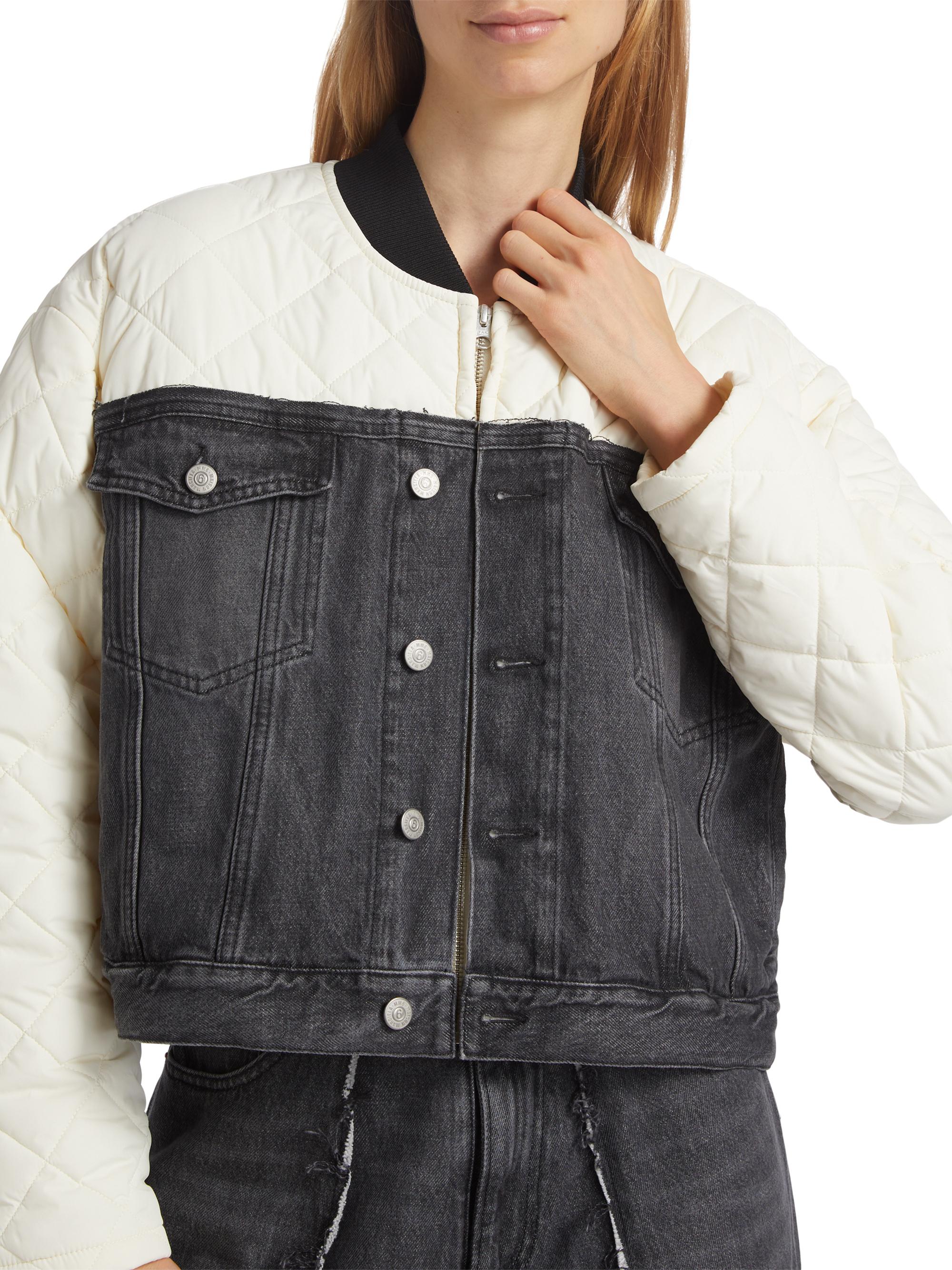MM6 Maison Margiela Mixed Media Bomber Jacket | Saks Fifth Avenue