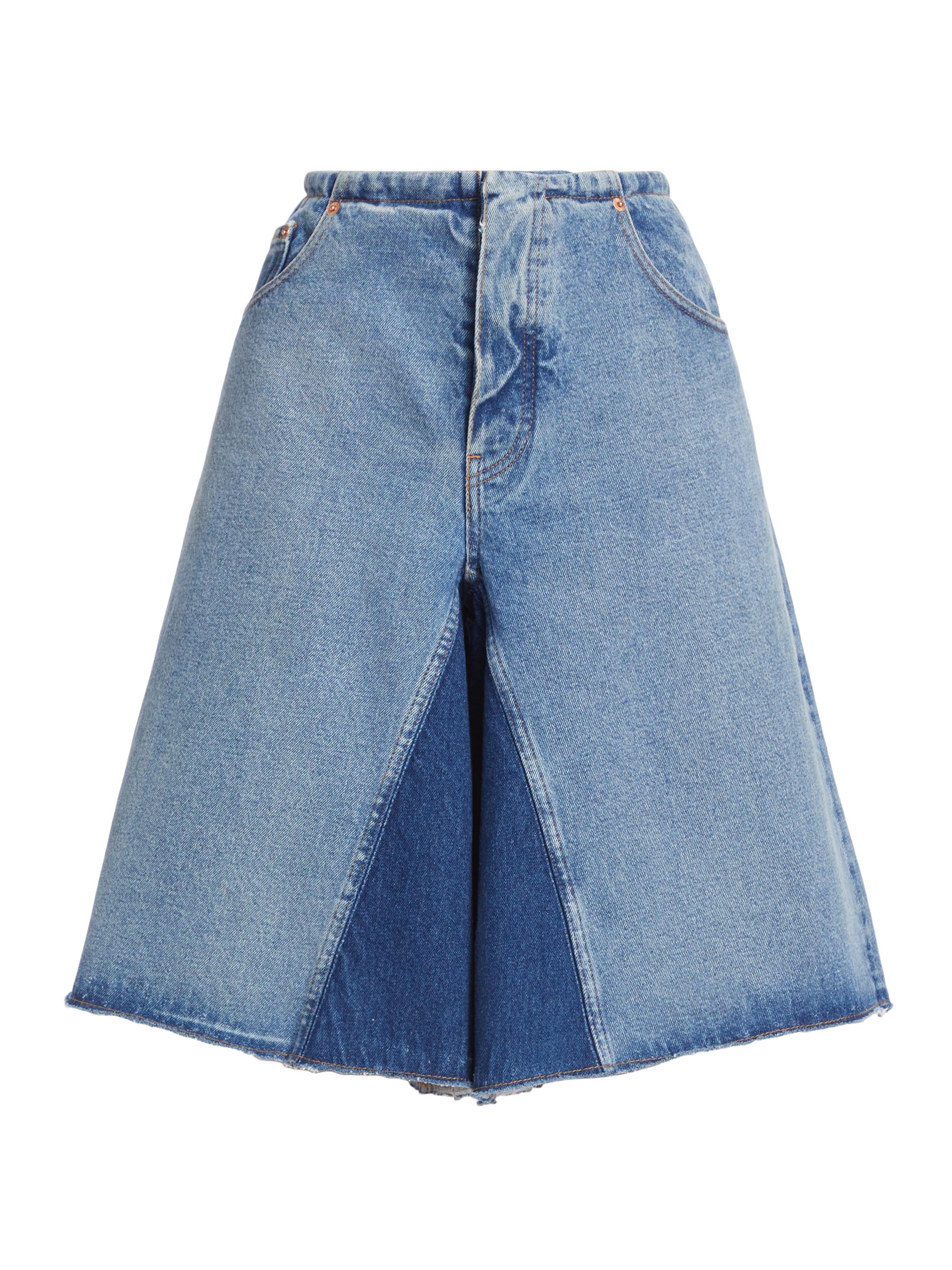 MM6 Maison Margiela Women's Patchwork Denim Shorts - Light Blue