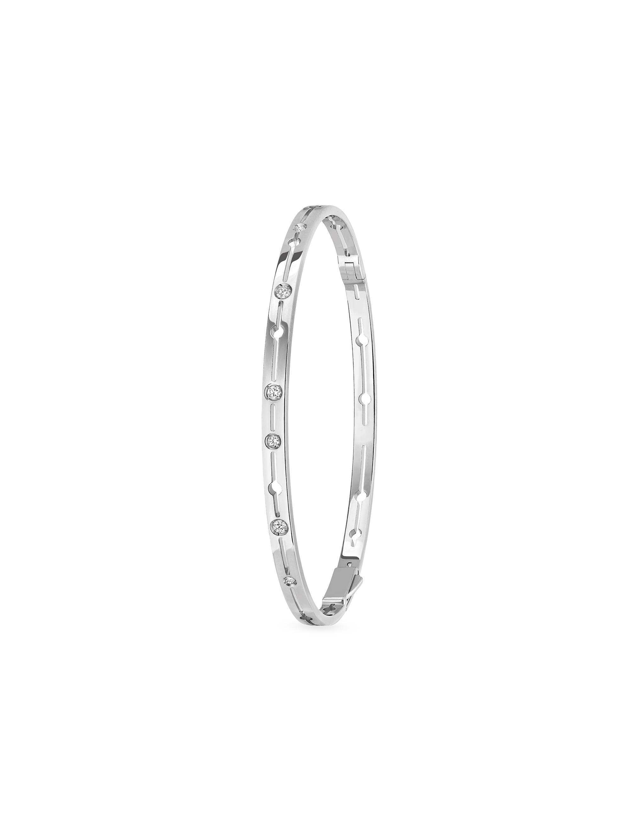 Dinh Van Women's Pulse 18K Gold & 0.135 TCW Diamond Bangle - White Gold