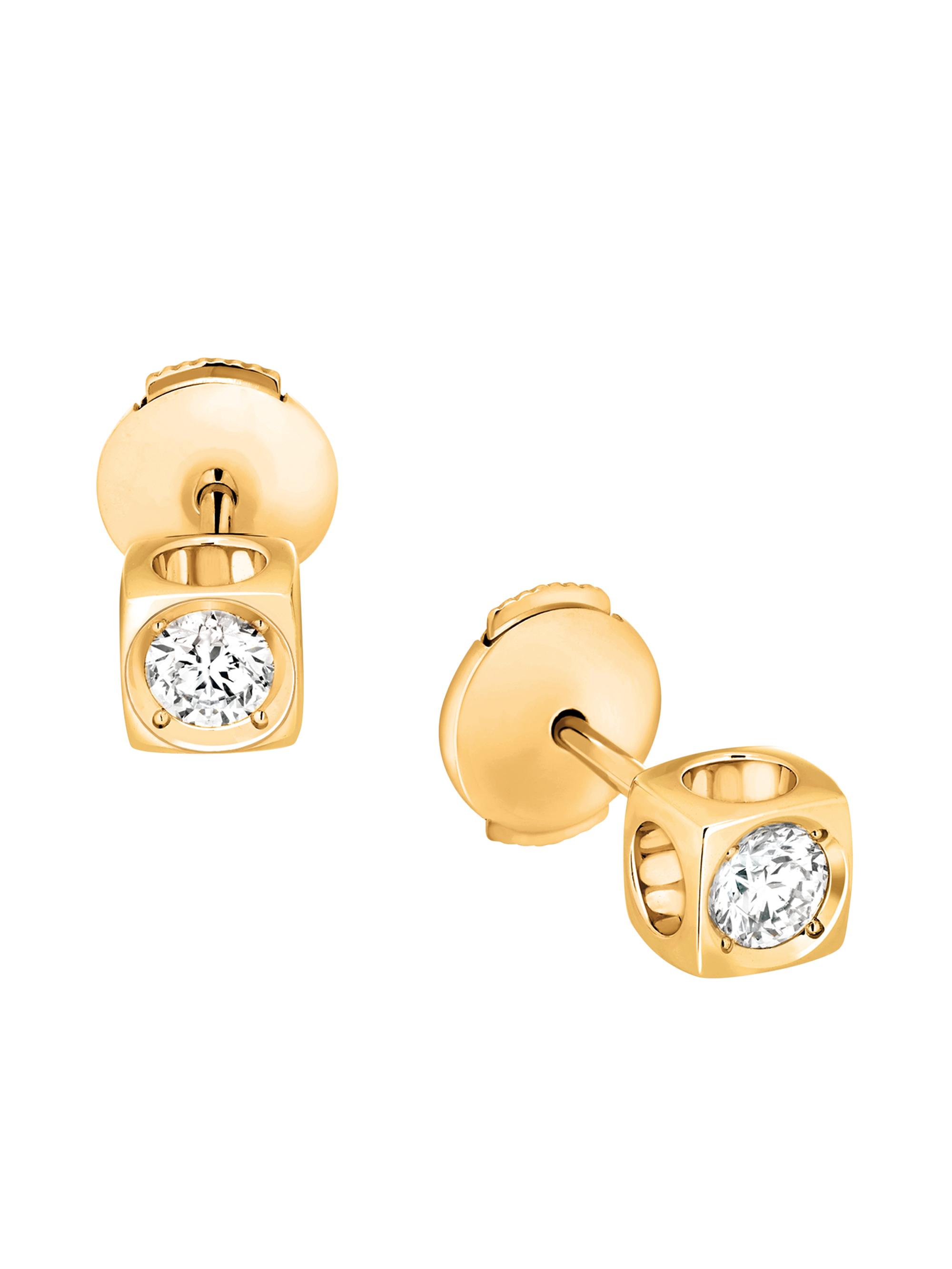 Dinh Van Women's Le Cube Diamant 18K Yellow Gold & 0.4 TCW Diamond  Stud Earrings - Yellow Gold