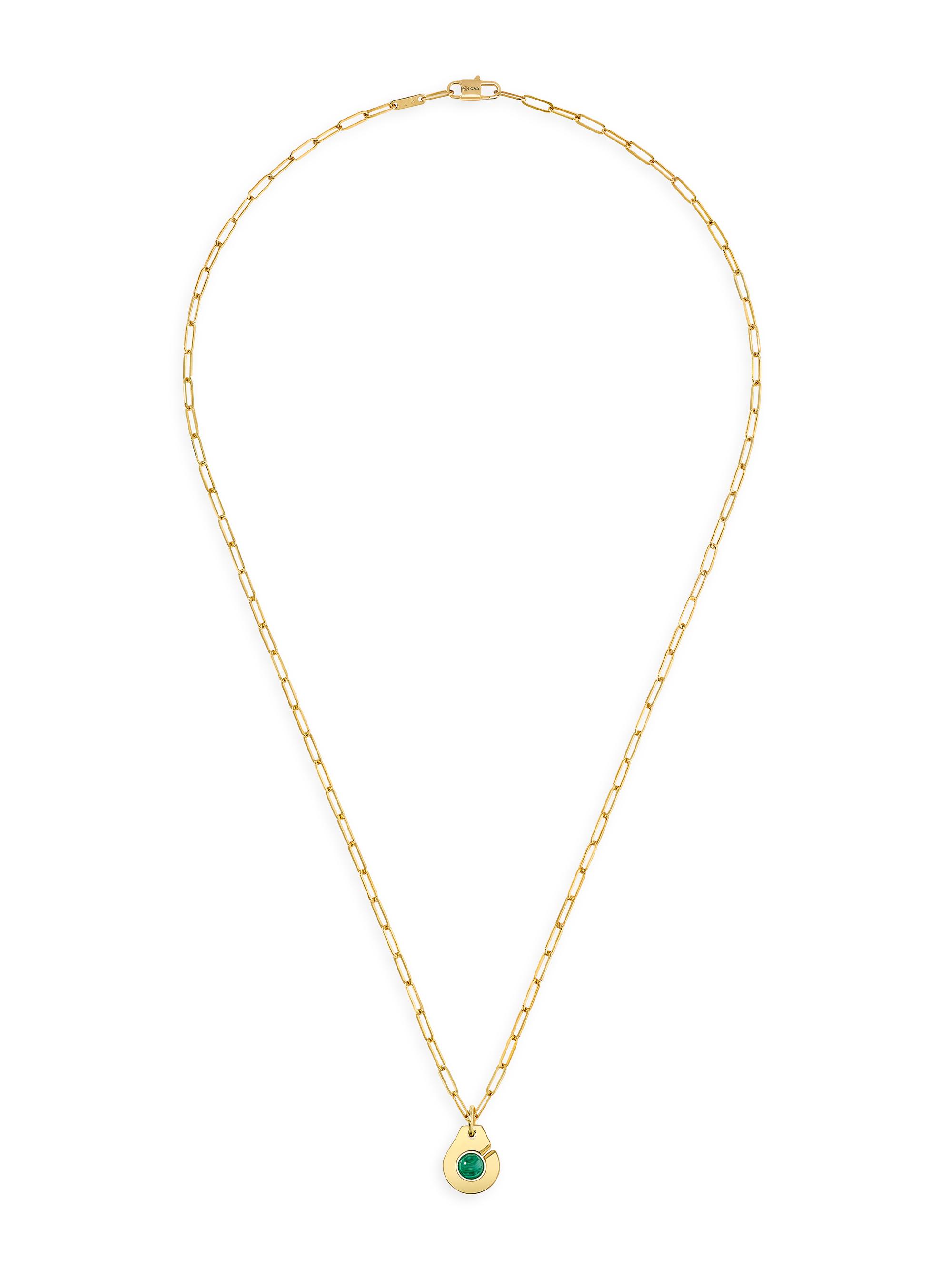 Dinh Van Women's Menottes  R10 18K Yellow Gold & Gemstone Handcuff Pendant Necklace - Malachite