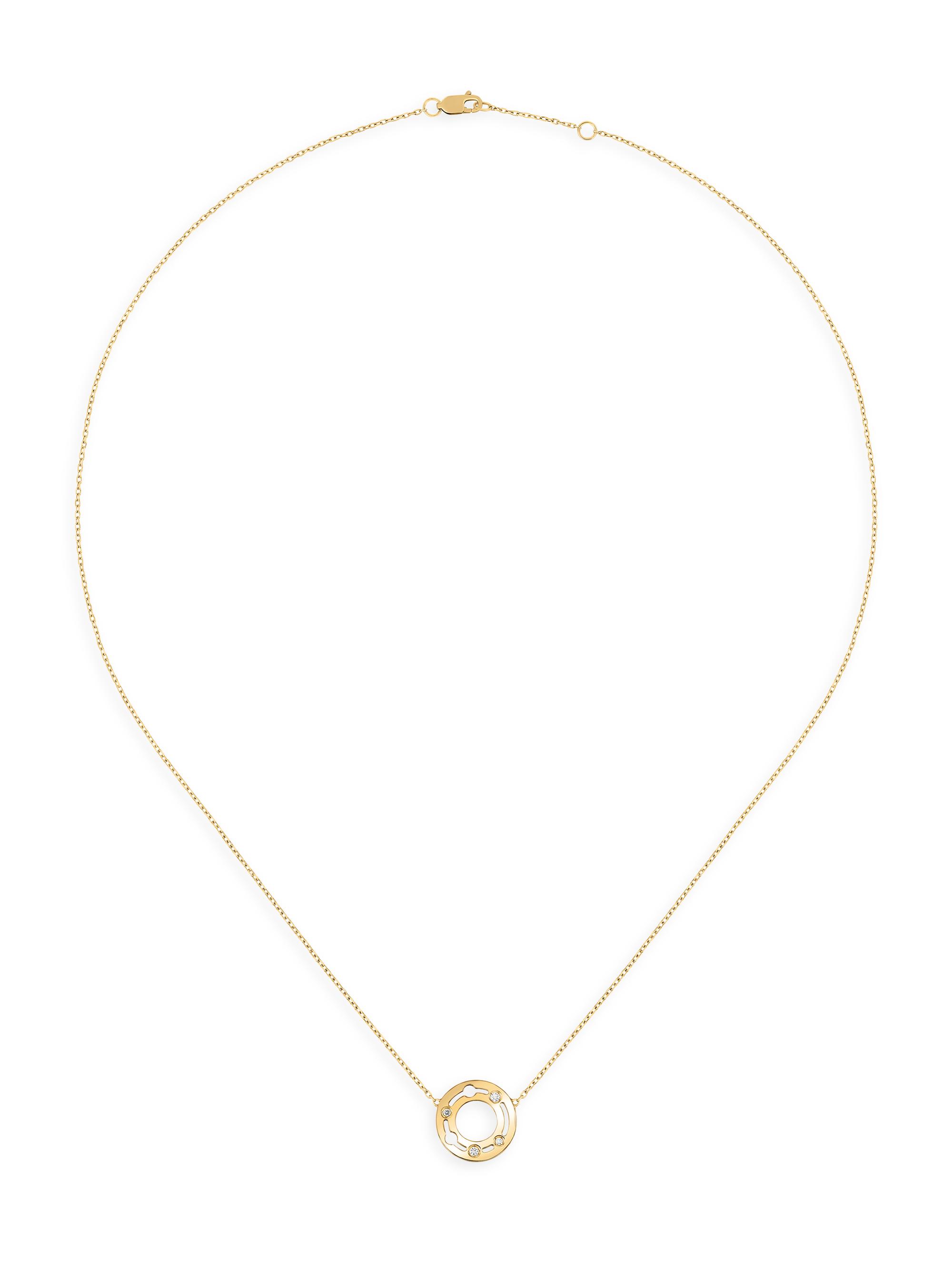 Dinh Van Women's Pulse 18K Yellow Gold & 0.04 TCW Diamond Pendant Necklace - Yellow Gold
