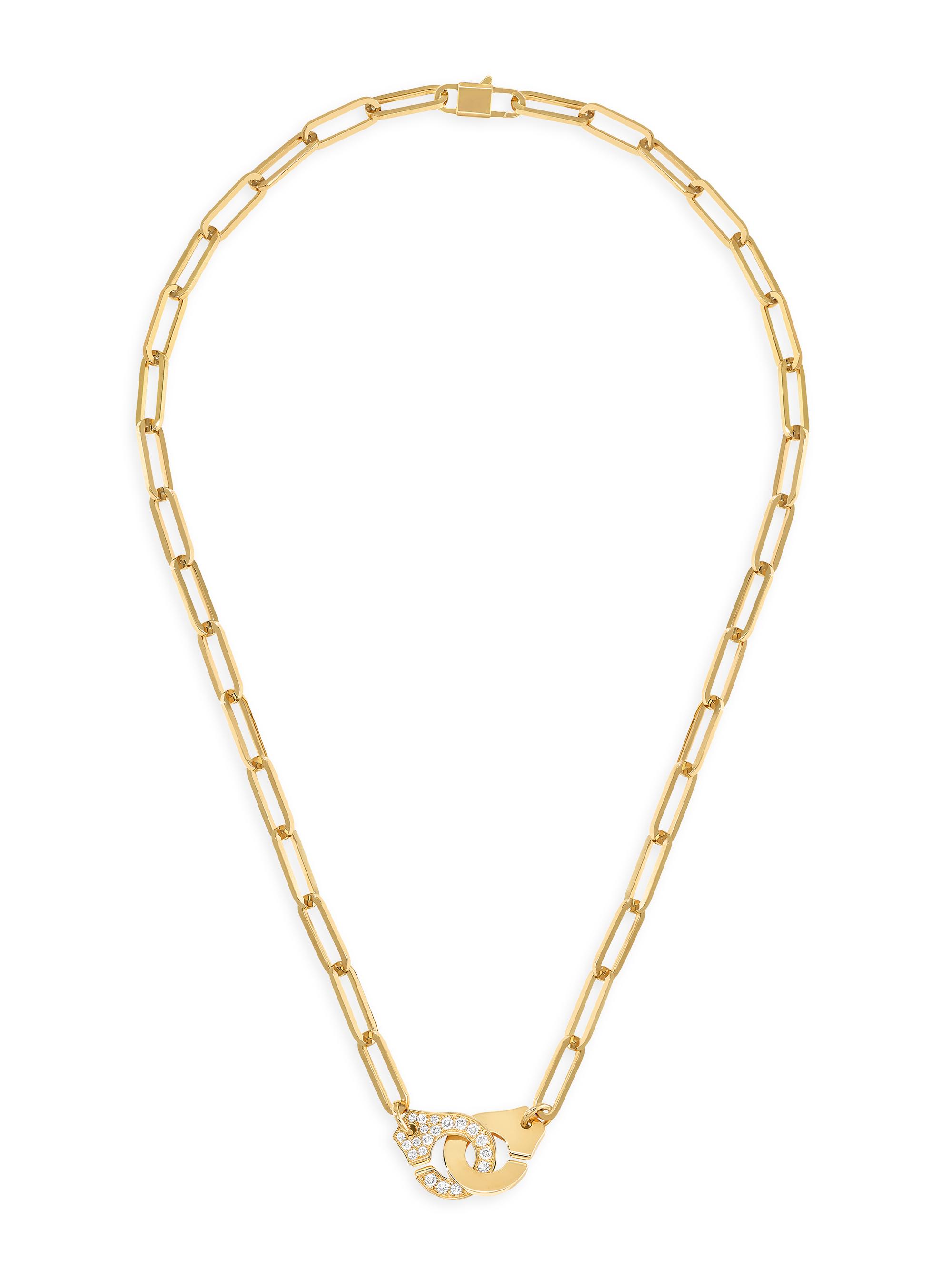 Dinh Van Women's Menottes  R13.5 18K Yellow Gold & 0.38 TCW Diamond Handcuff Pendant Necklace - Yellow Gold