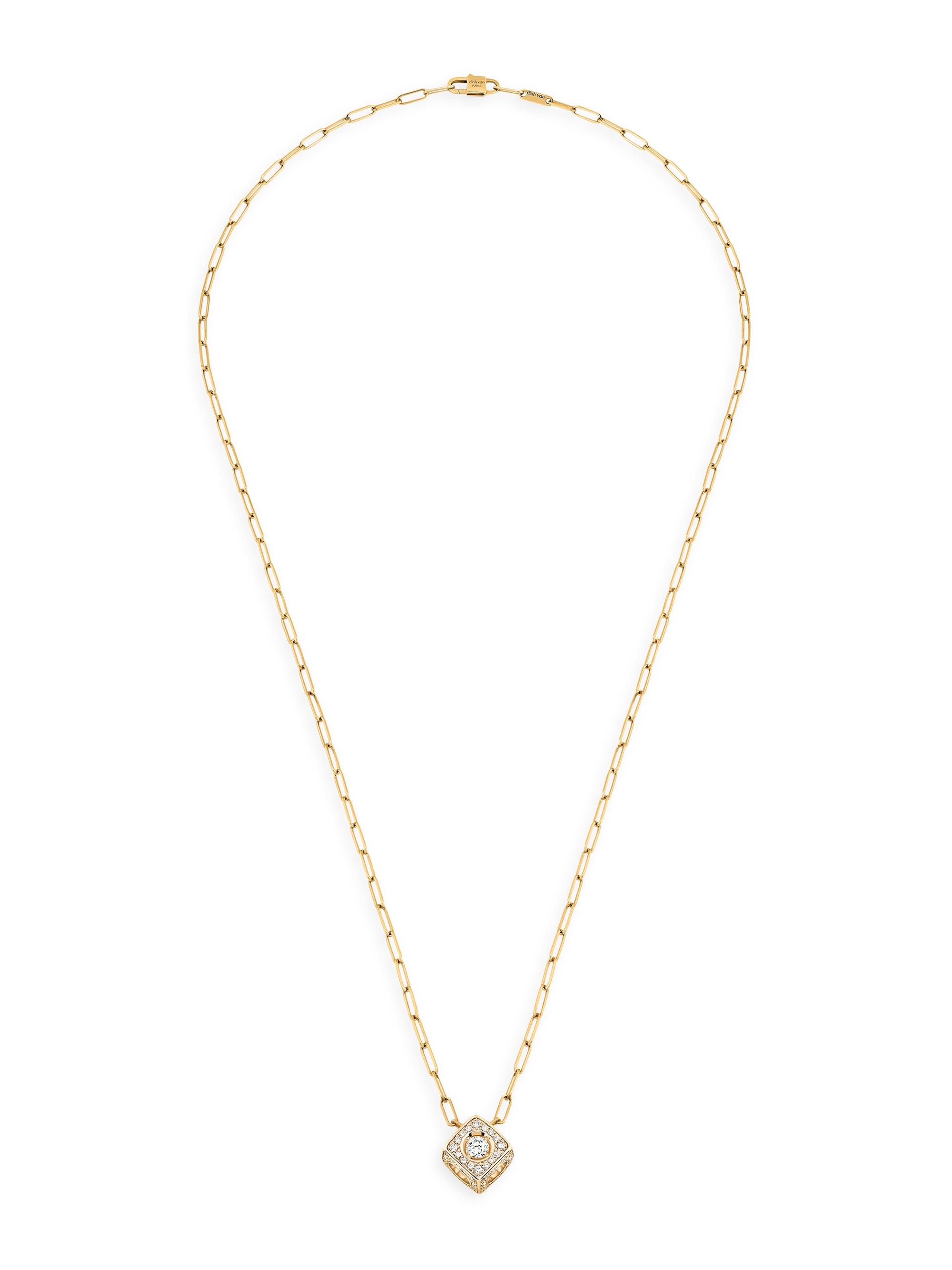 Dinh Van Women's Le Cube Diamant 18K Yellow Gold & 0.22 TCW Diamond Extra  Pendant Necklace - Yellow Gold