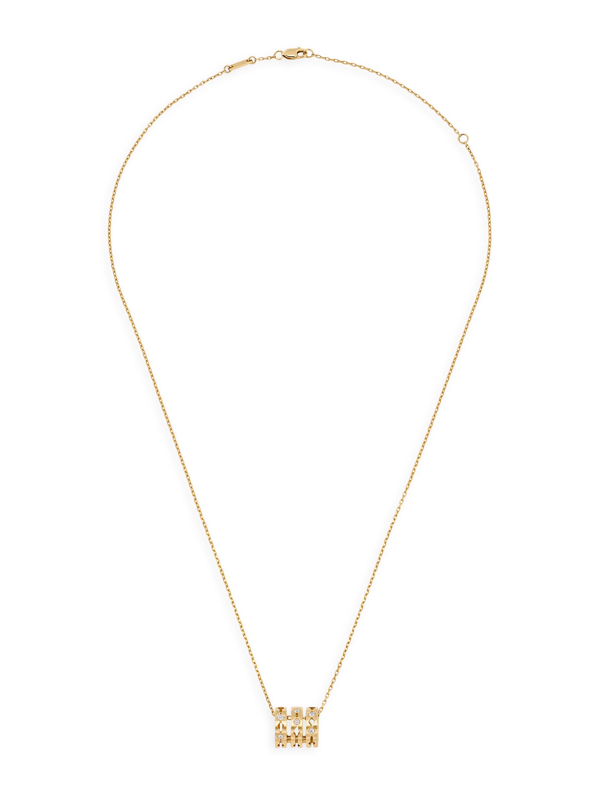 Dinh Van Women's Pulse 18K Yellow Gold & 0.1 TCW Diamond Pendant Necklace - Yellow Gold