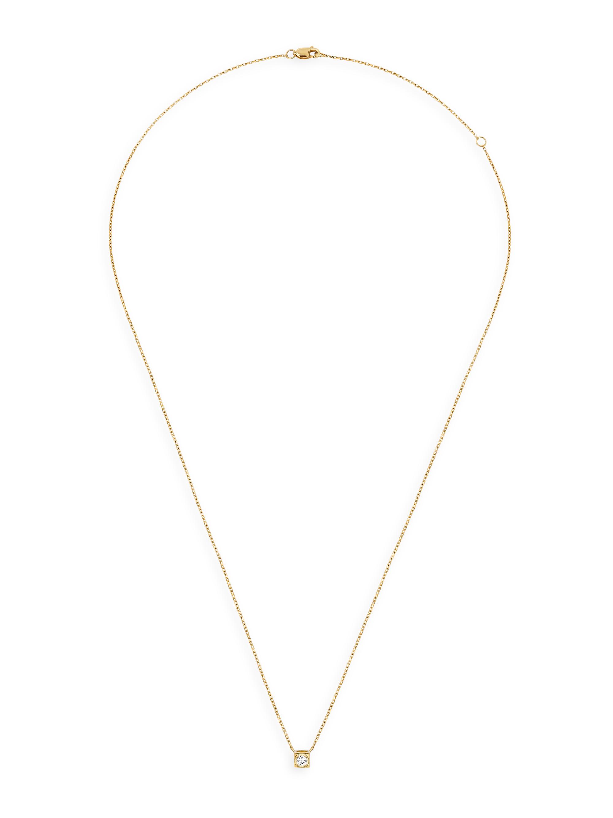 Dinh Van Women's Le Cube Diamant 18K Yellow Gold & 0.07 TCW Diamond  Pendant Necklace - Yellow Gold