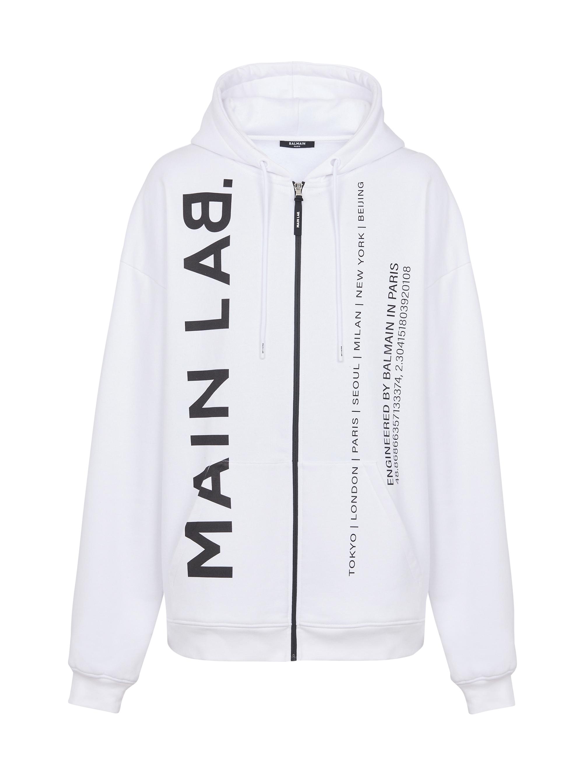 Balmain Main Lab Logo Zip Hoodie | Saks Fifth Avenue