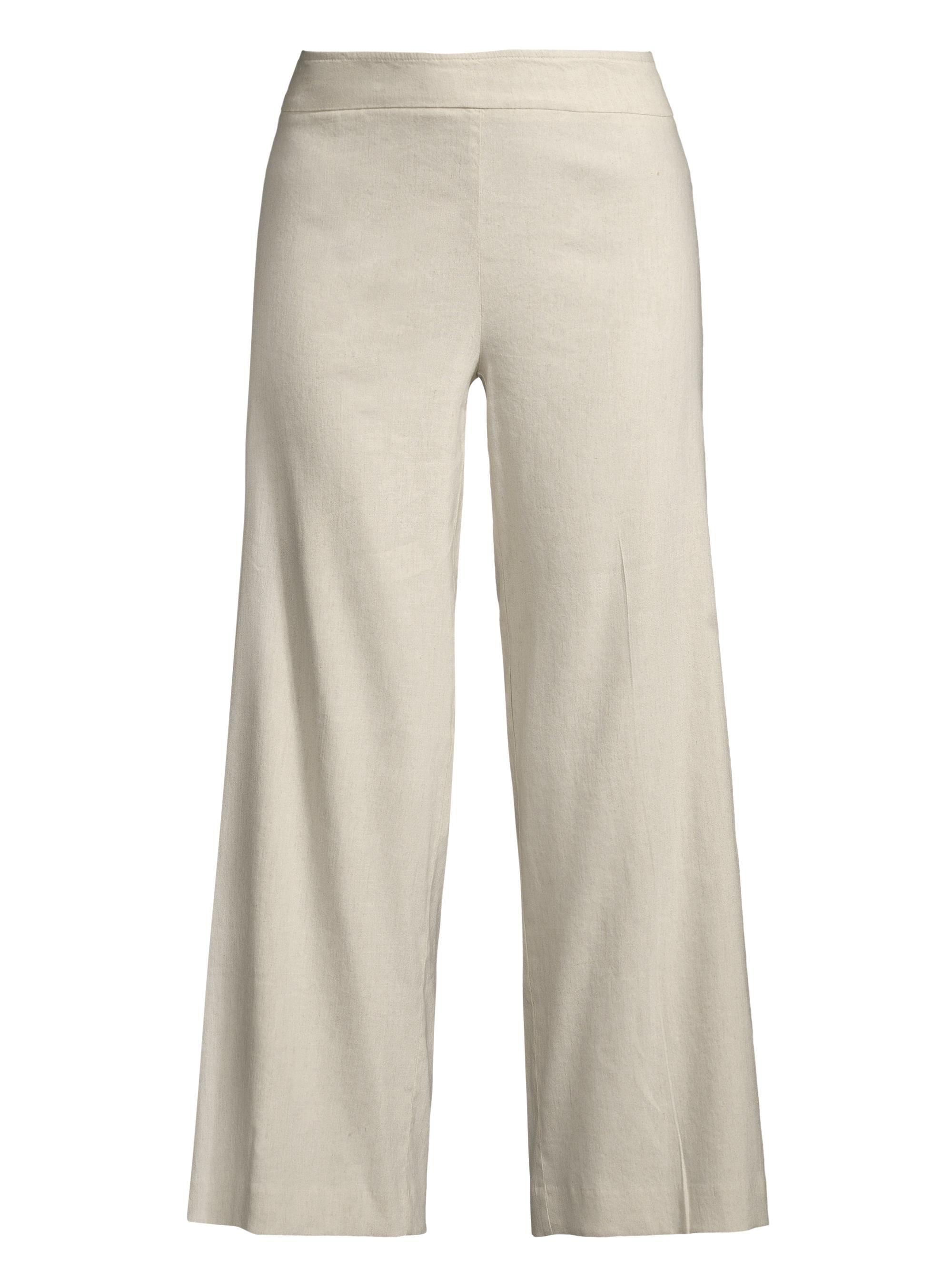 Avenue Montaigne Women's Alex Linen-Blend Cropped Pants - Oatmeal