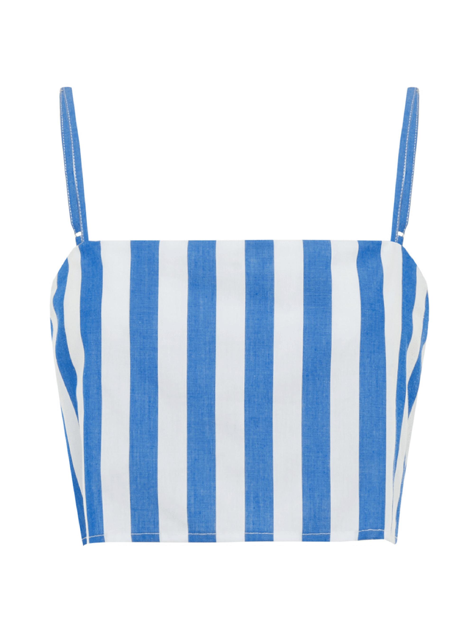 Bird & Knoll Women's Eve Stripe Top - Aegean Stripe