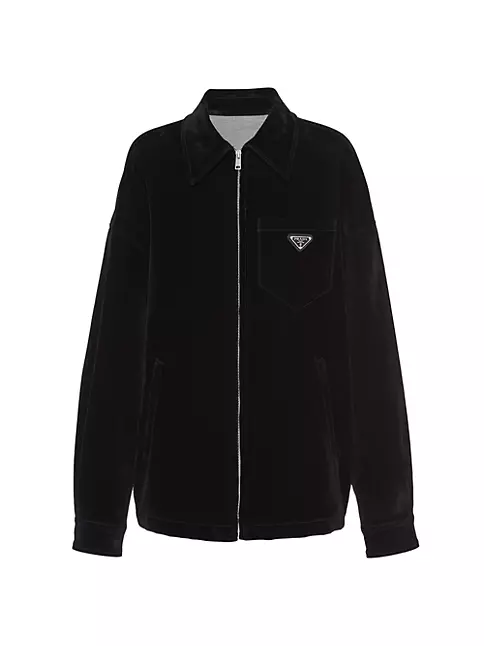 Black Re-nylon Cropped Blouson Jacket