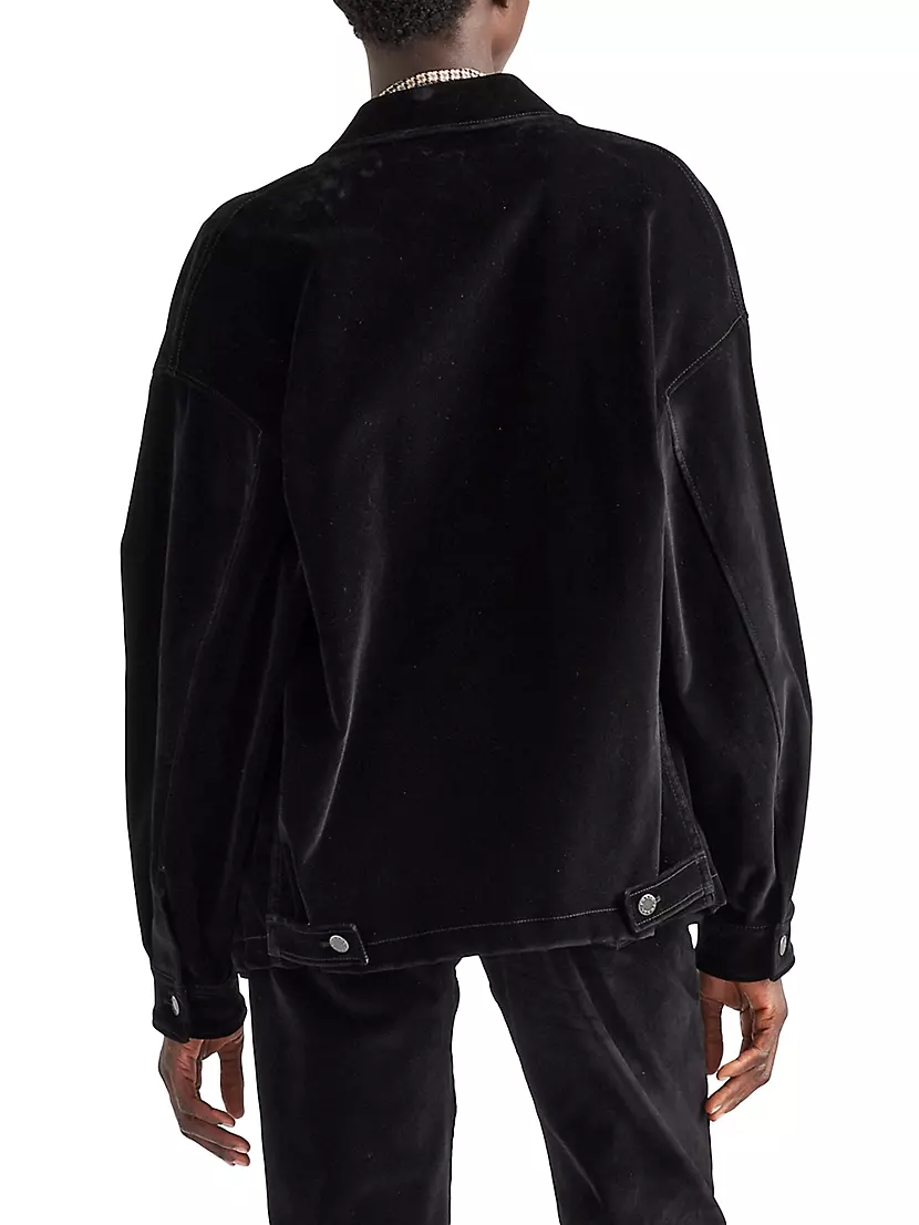 Shop Prada Velvet Denim Blouson Jacket | Saks Fifth Avenue