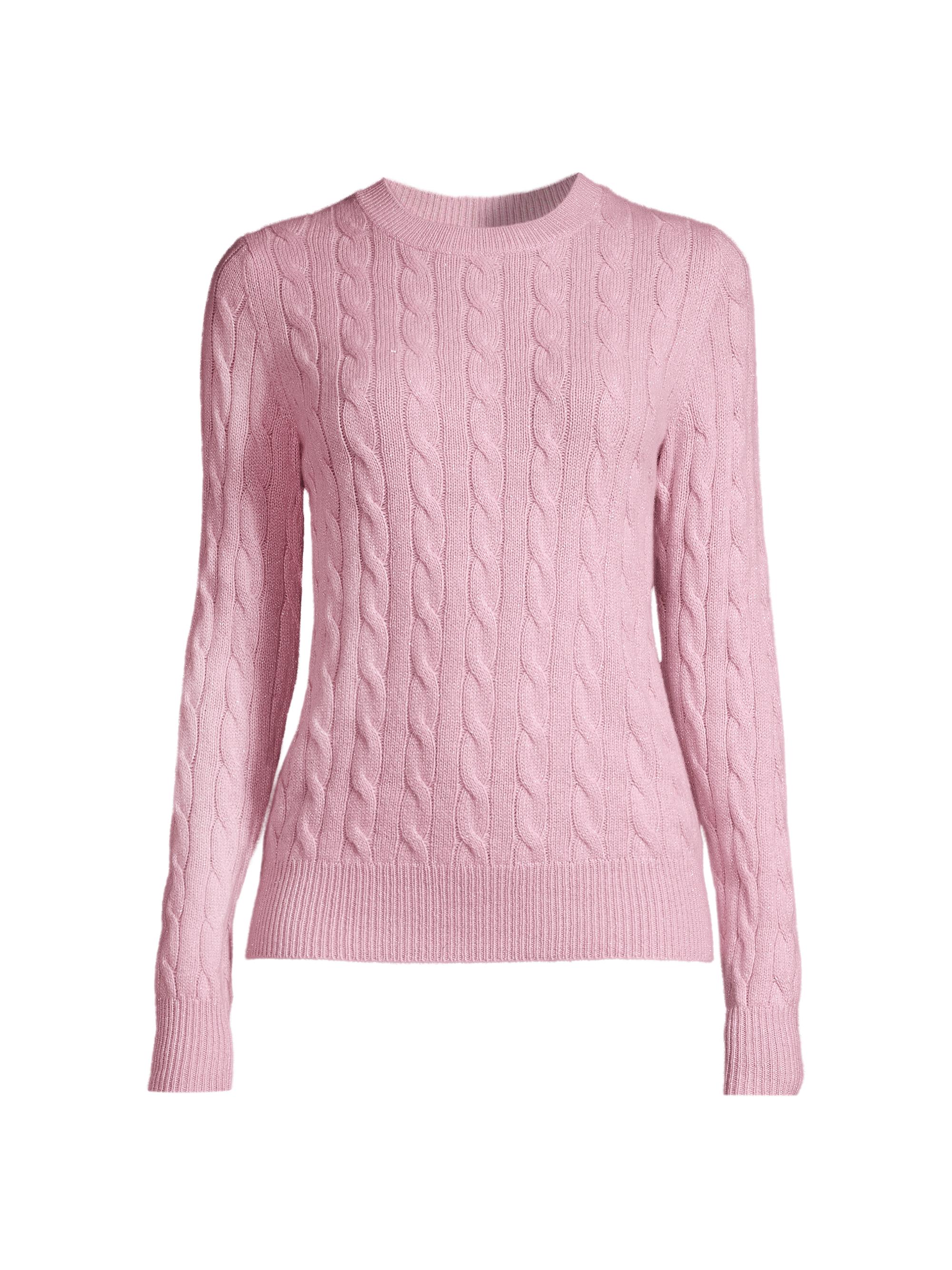 Vineyard Vines Women's Cashmere Cable-Knit Crewneck Sweater - Strawberry Cream