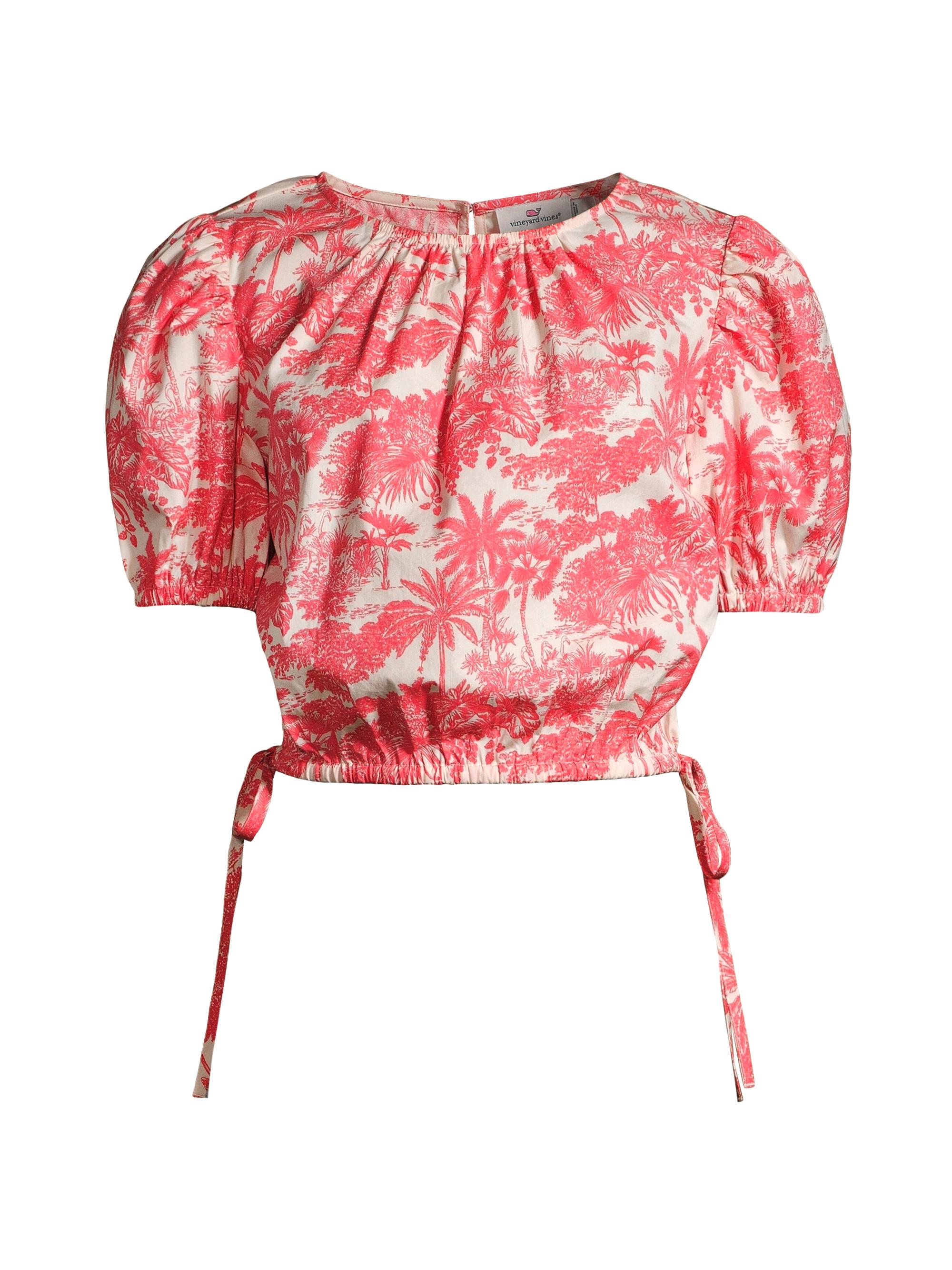 Vineyard Vines Cinched Toile Cropped Blouse Saks Fifth Avenue